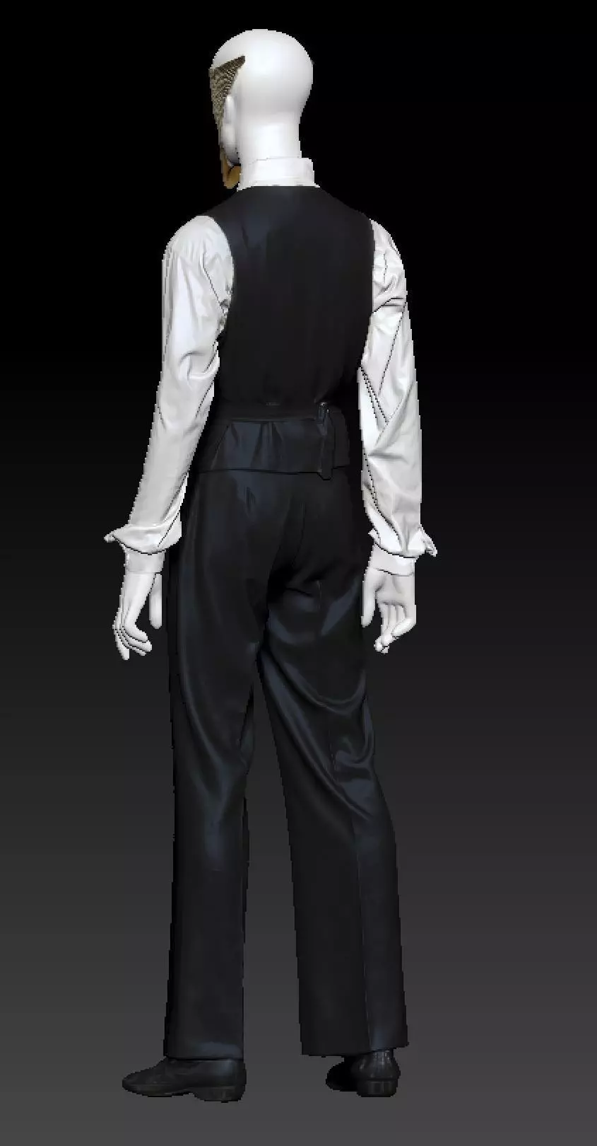 David Bowie gold mask costume 3D model_1