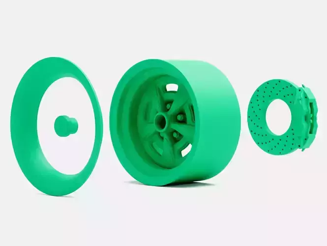 15x8 Pontiac Rallye II Wheel and Brake 3D print model 7