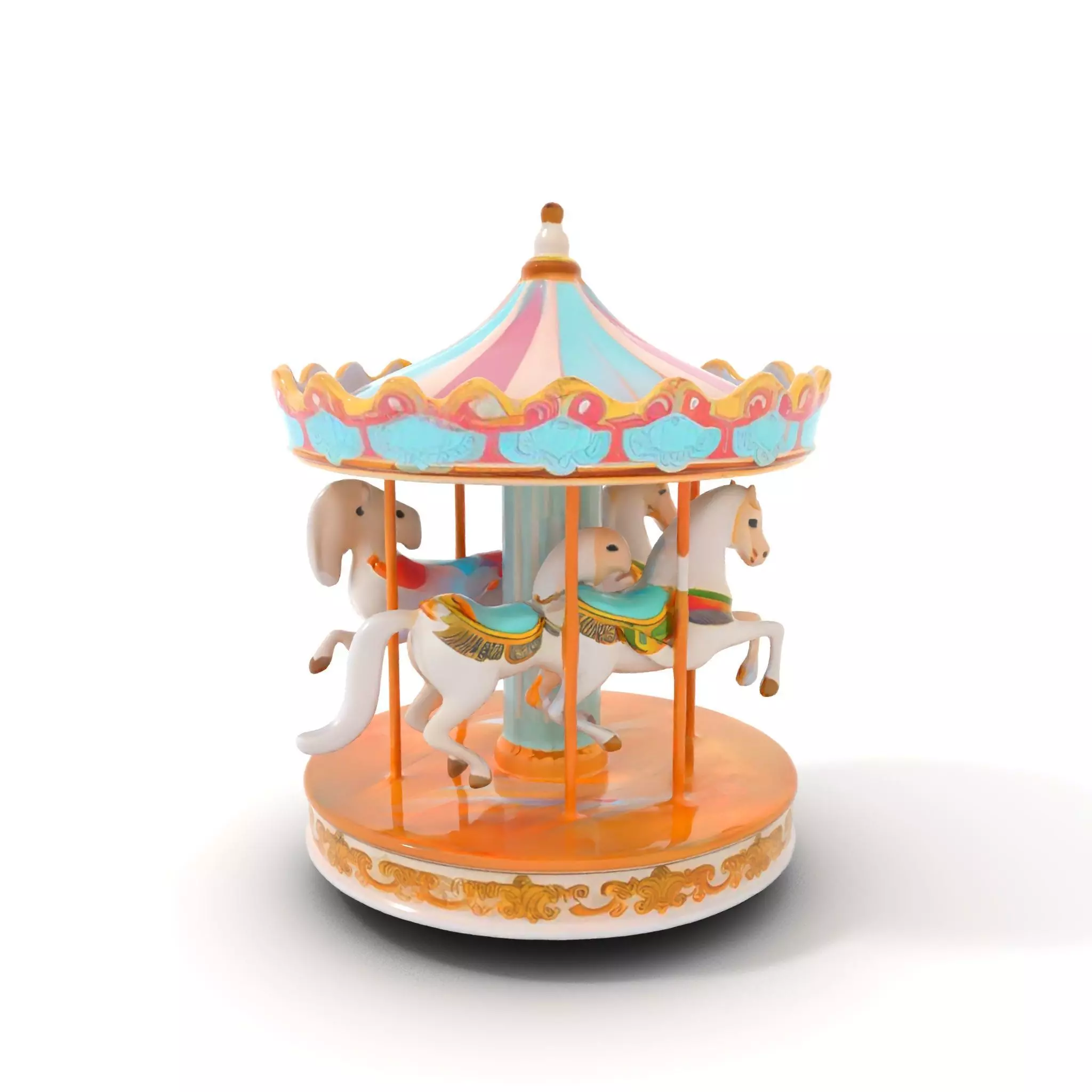 Vintage Carousel model pack Low-poly 3D model_0