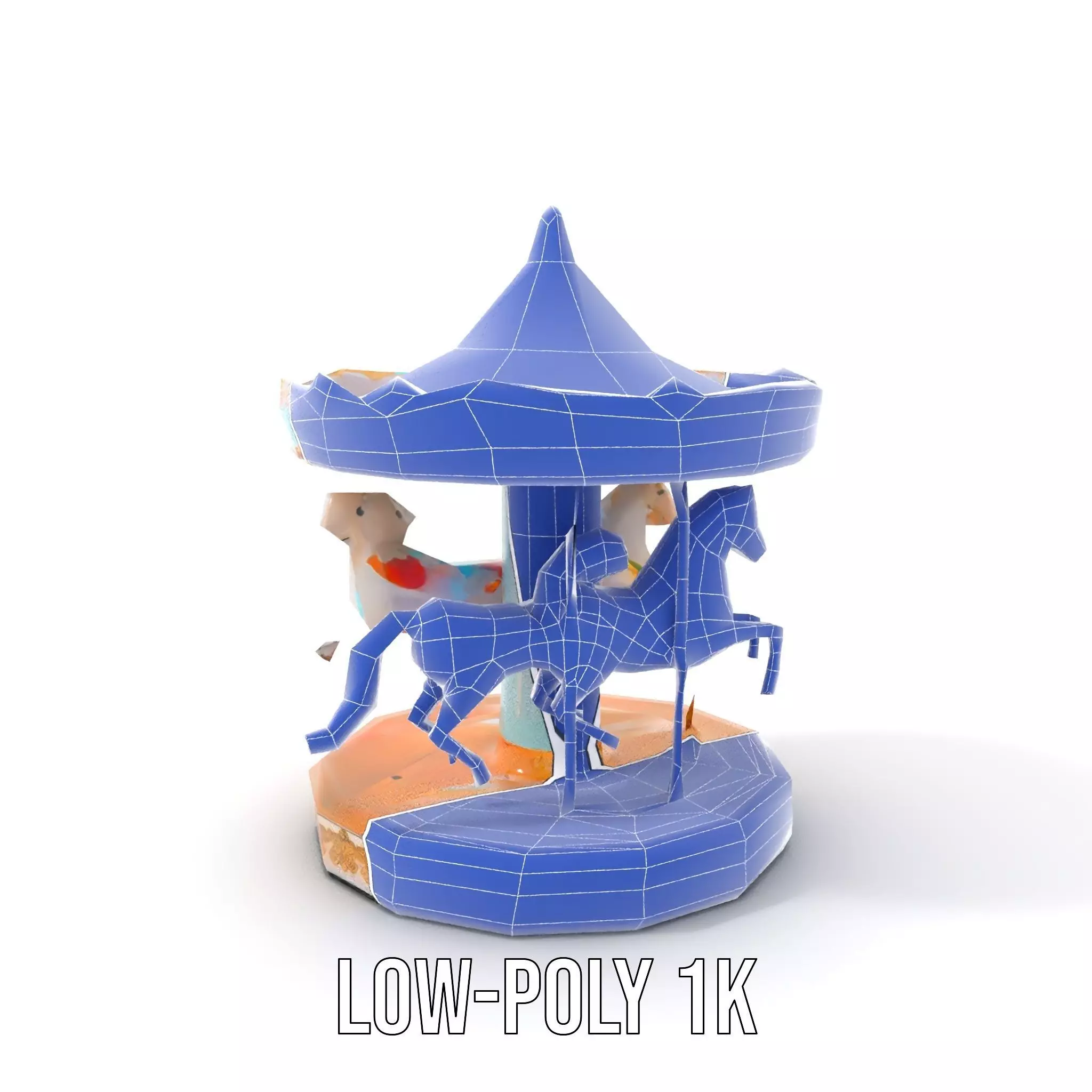 Vintage Carousel model pack Low-poly 3D model_9
