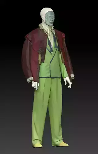 David Bowie green suit red jacket costume