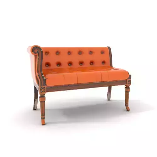 Elegant Leather Bench model pack Low-poly 3D model