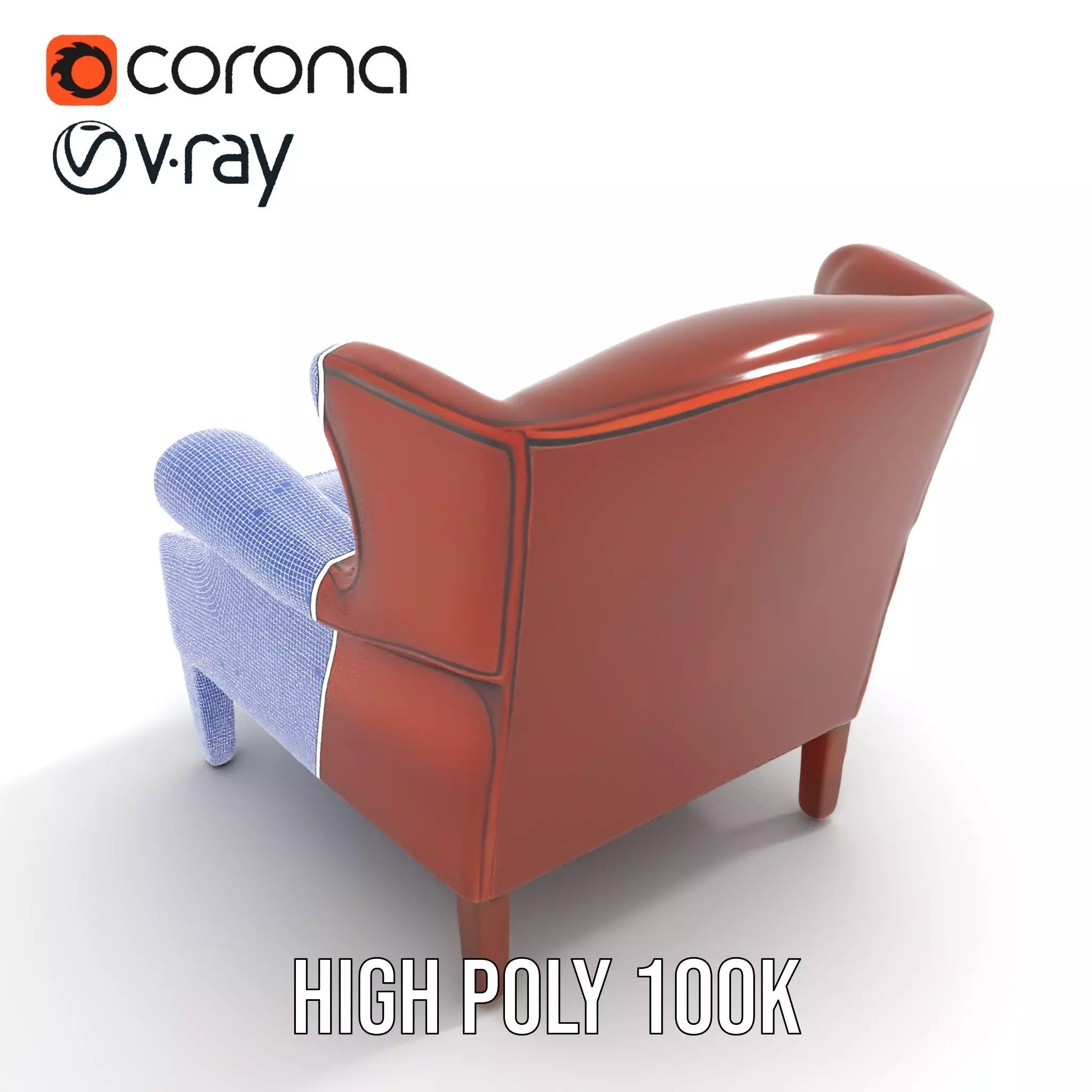 Classic Leather Armchair model pack Low-poly 3D model_32