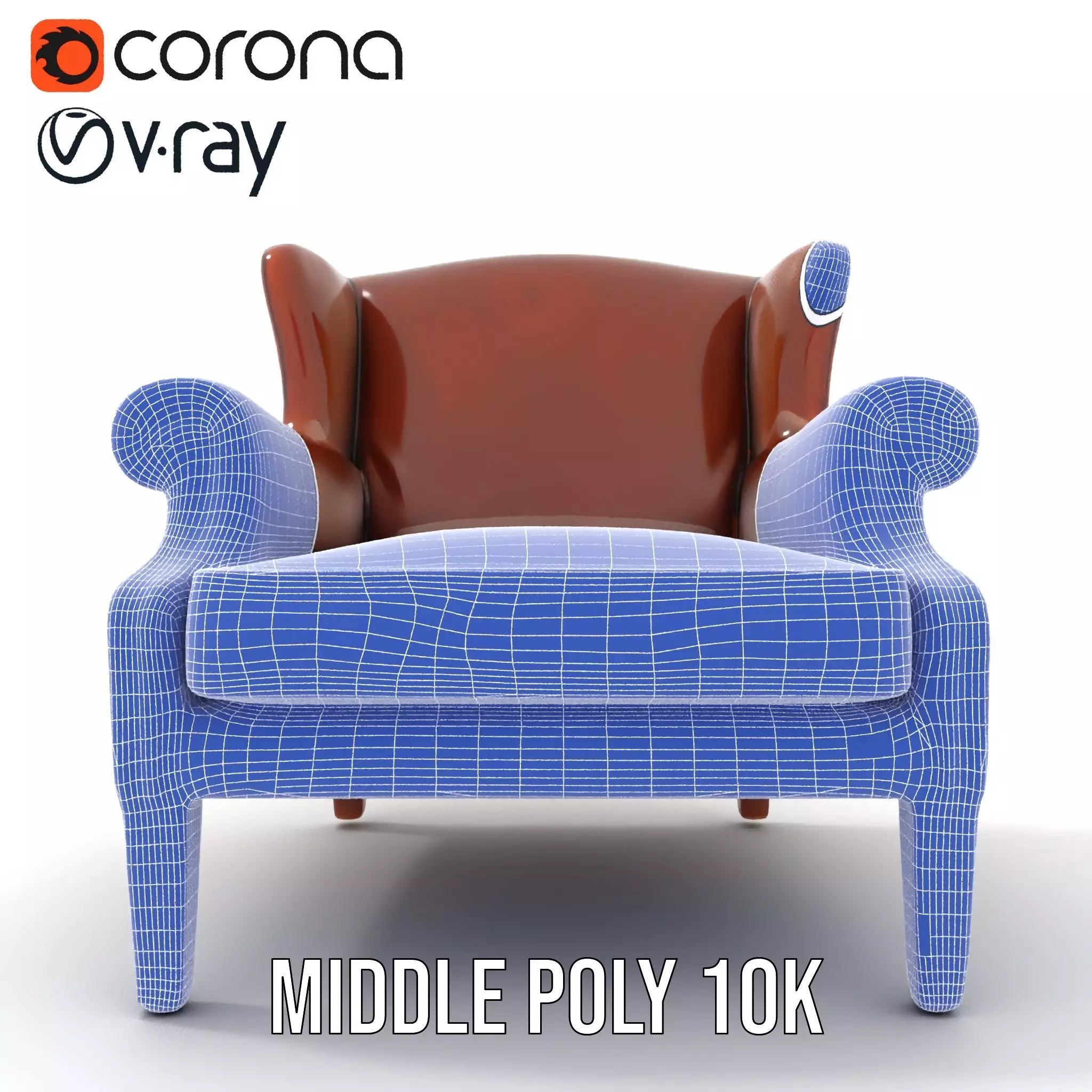 Classic Leather Armchair model pack Low-poly 3D model_27