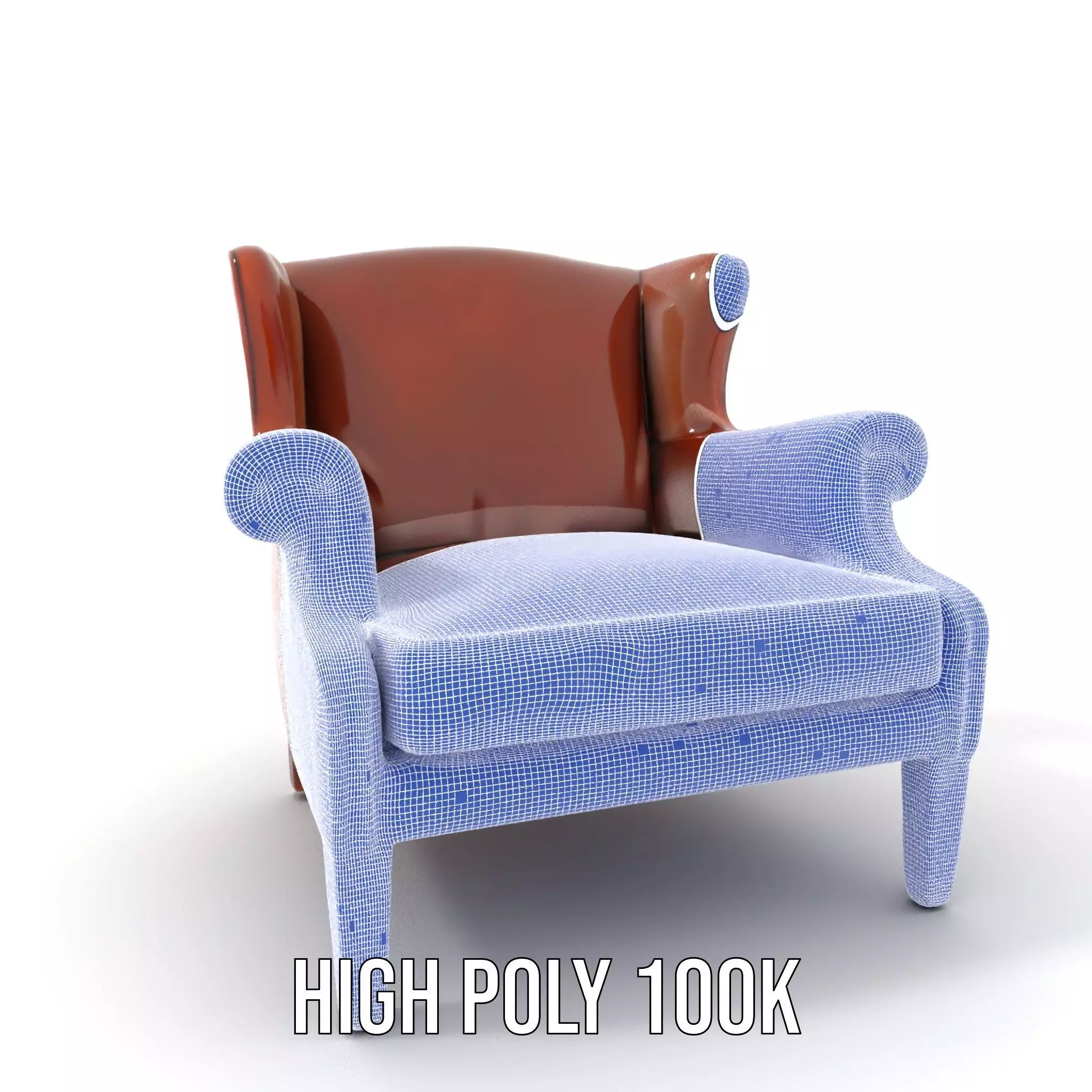 Classic Leather Armchair model pack Low-poly 3D model_4