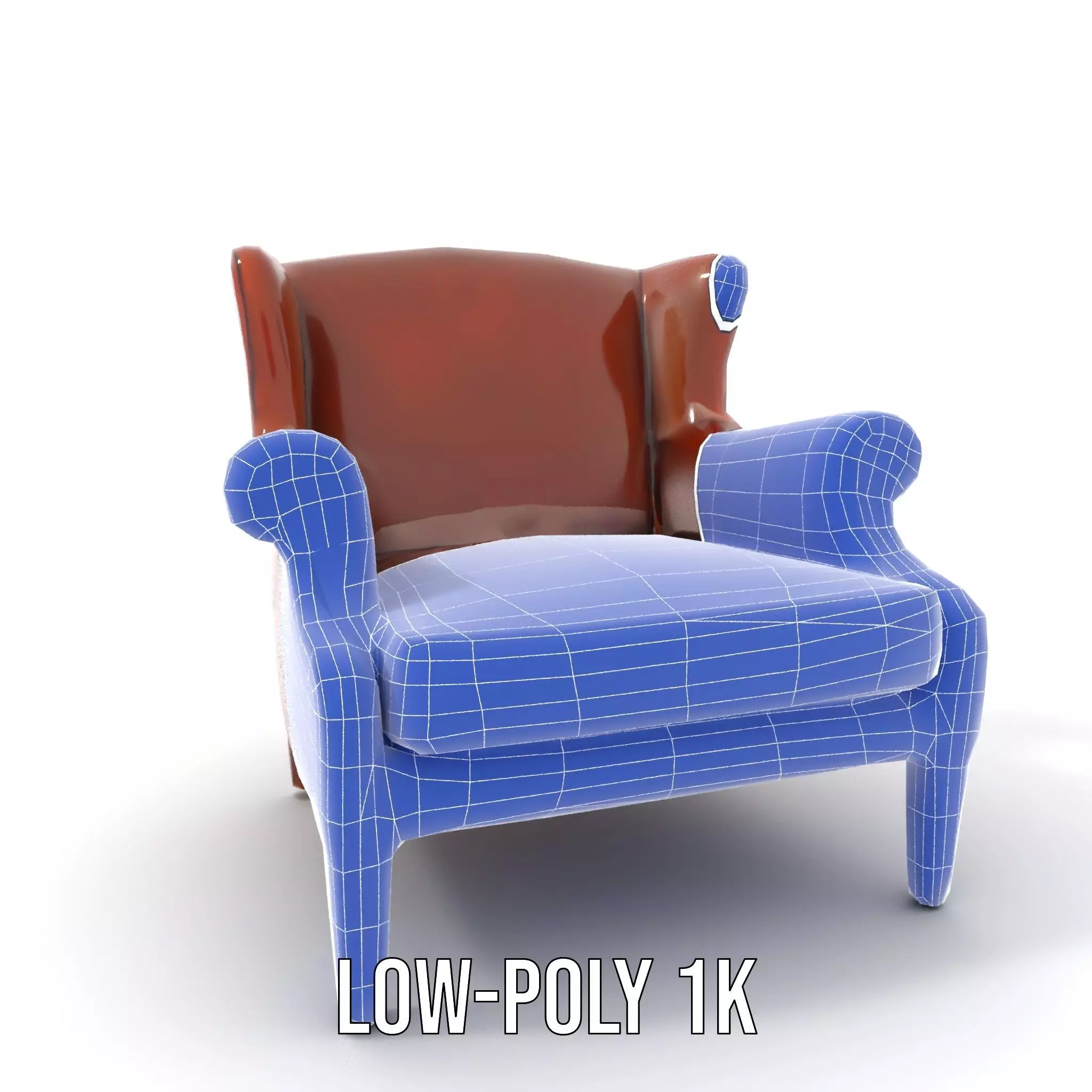 Classic Leather Armchair model pack Low-poly 3D model_25