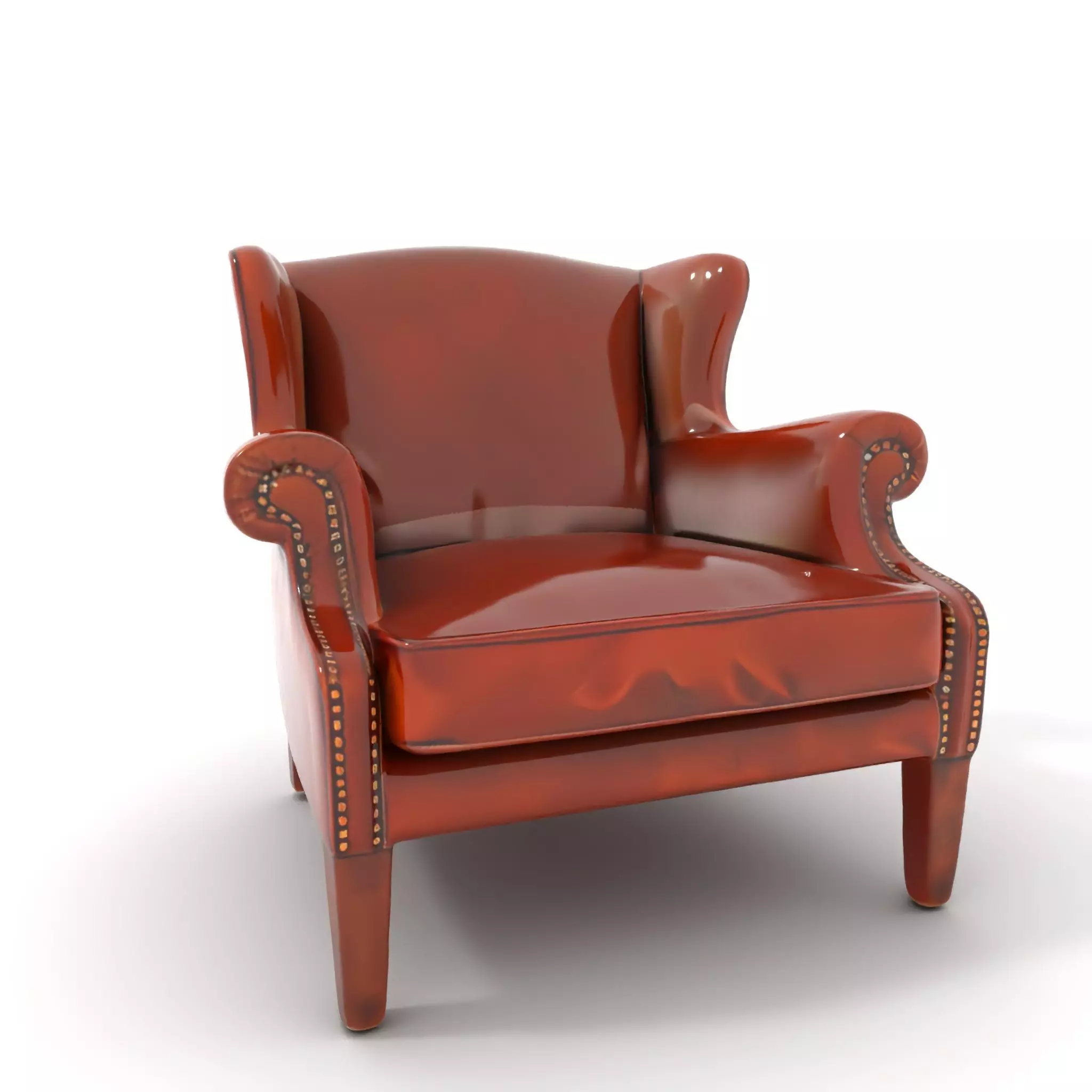 Classic Leather Armchair model pack Low-poly 3D model_0