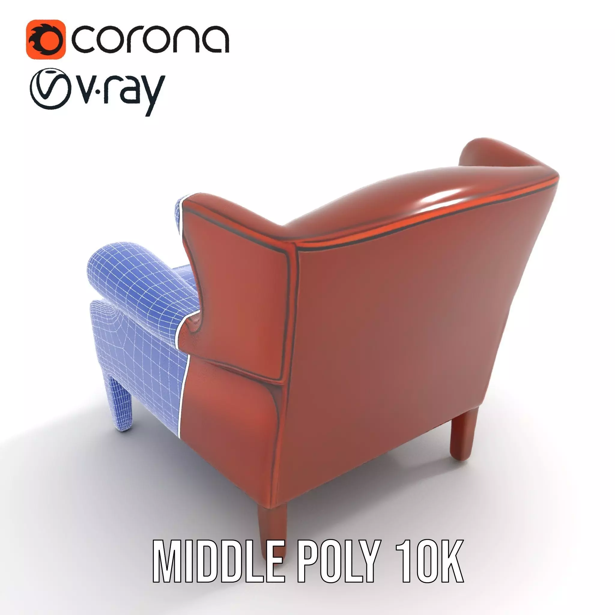 Classic Leather Armchair model pack Low-poly 3D model_18