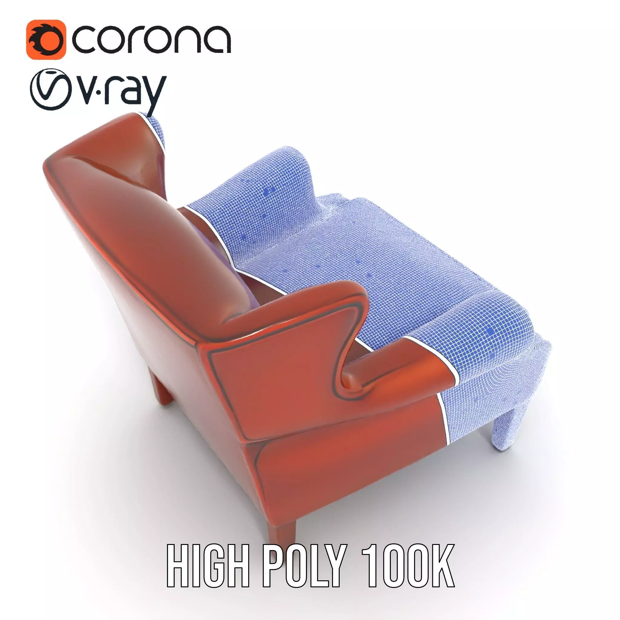 Classic Leather Armchair model pack Low-poly 3D model_31