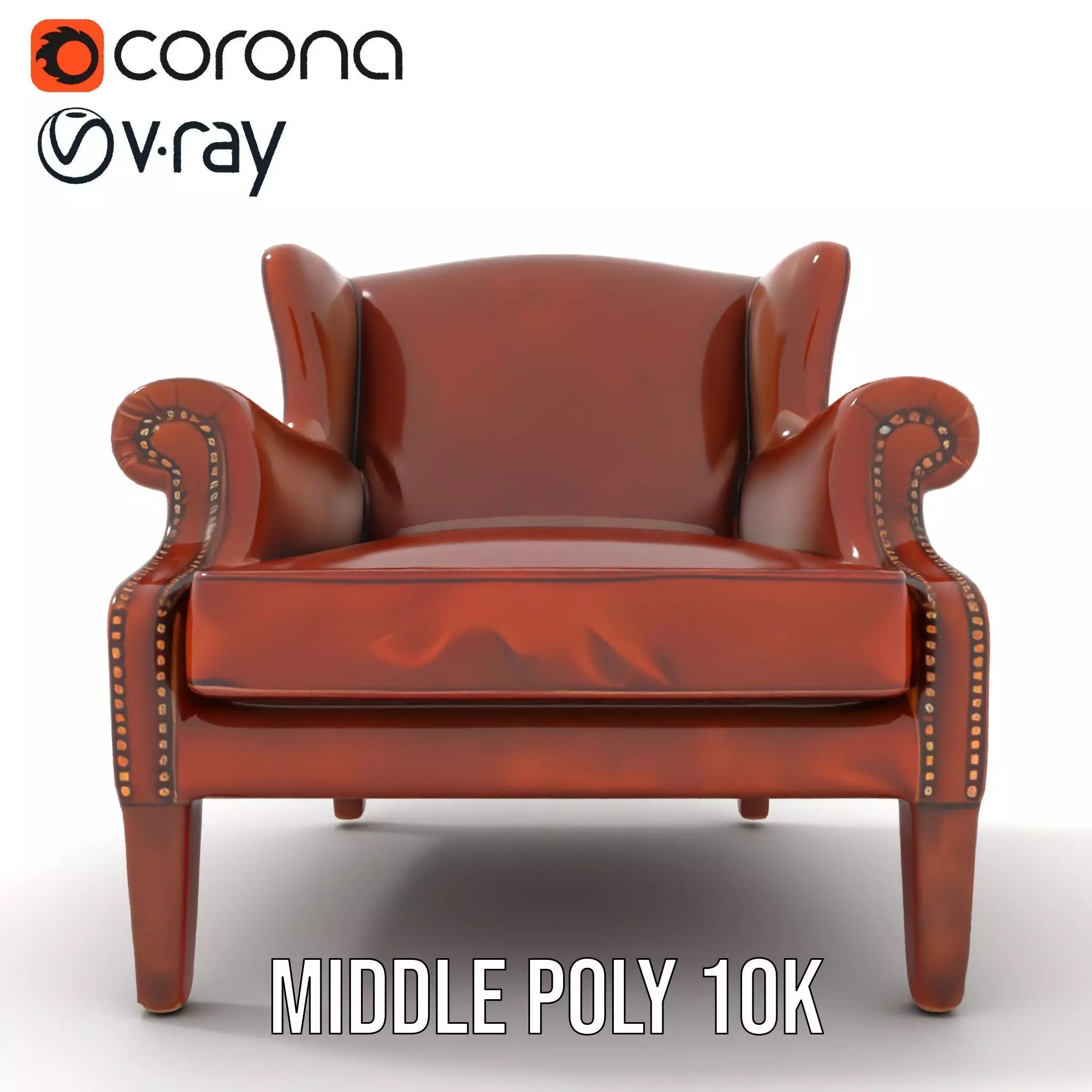 Classic Leather Armchair model pack Low-poly 3D model_13