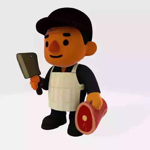 Cute Butcher 3D Model for 3D Printing  3D print model