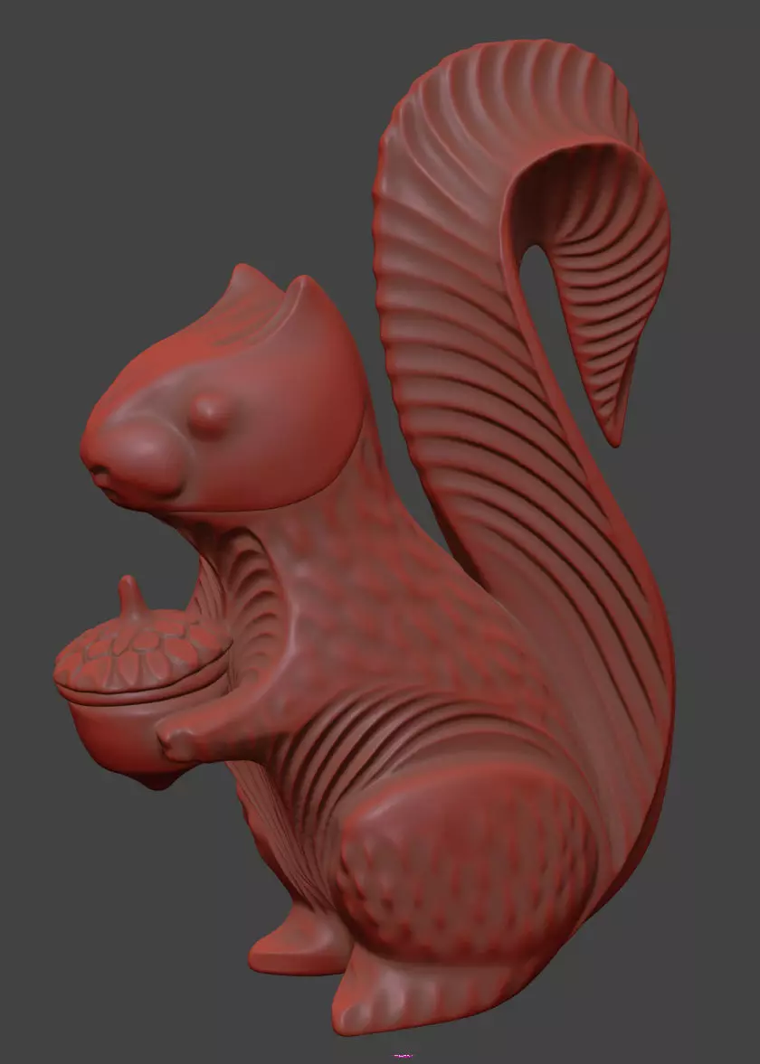 Ceramic Squirrel 3D model_3