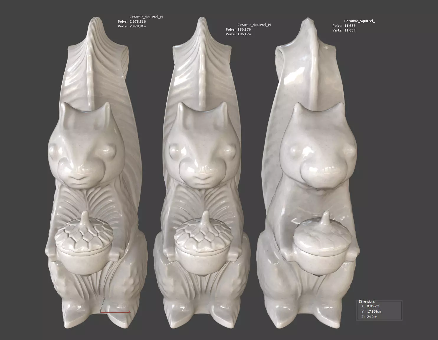 Ceramic Squirrel 3D model_1