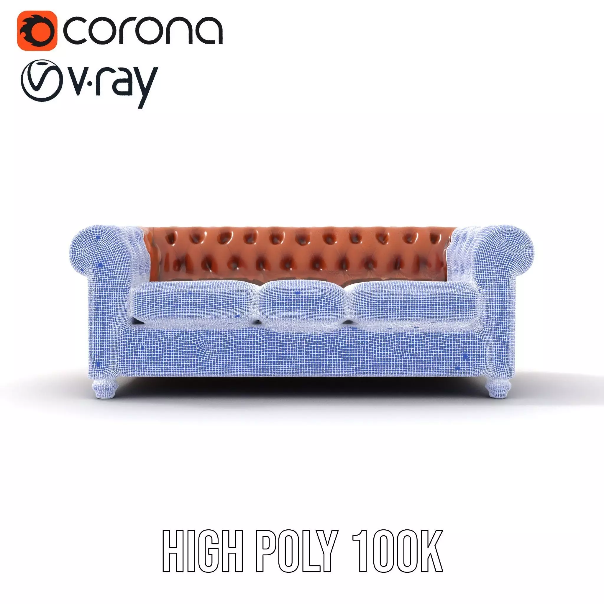 Chesterfield Leather Sofa model pack Low-poly 3D model_34