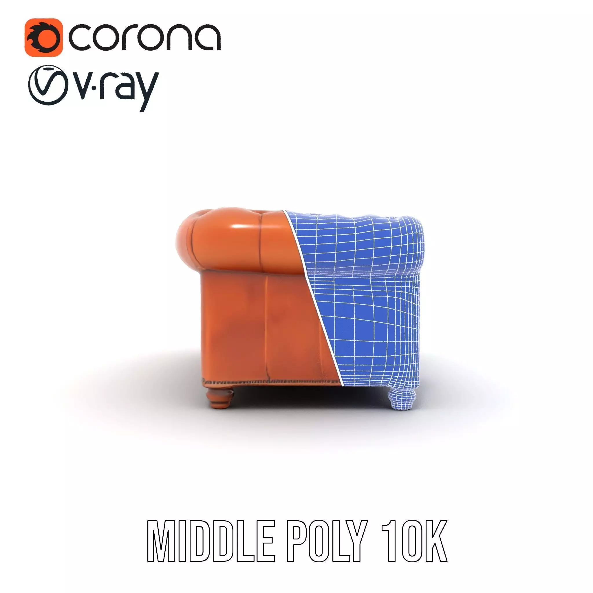 Chesterfield Leather Sofa model pack Low-poly 3D model_27