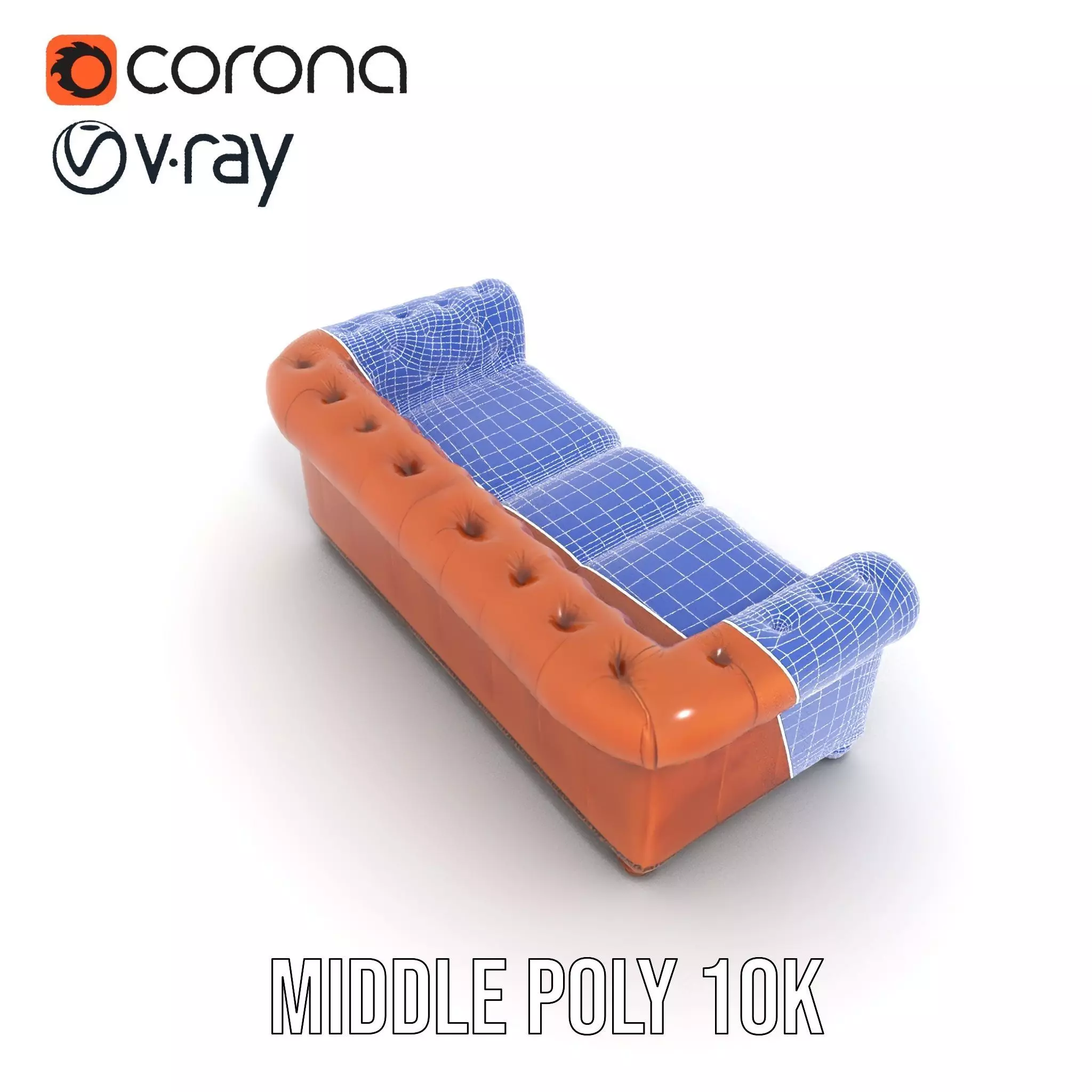 Chesterfield Leather Sofa model pack Low-poly 3D model_19