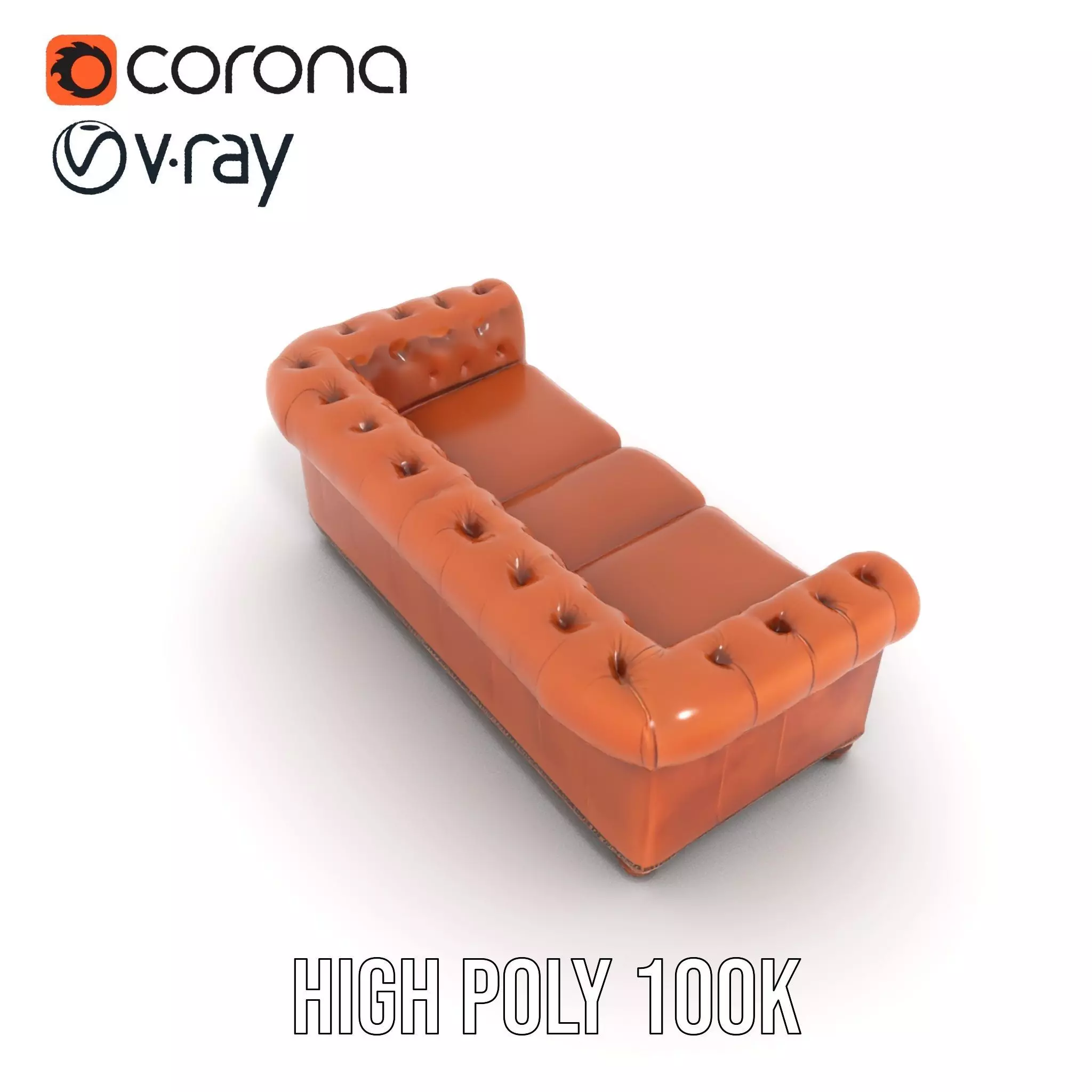 Chesterfield Leather Sofa model pack Low-poly 3D model_21