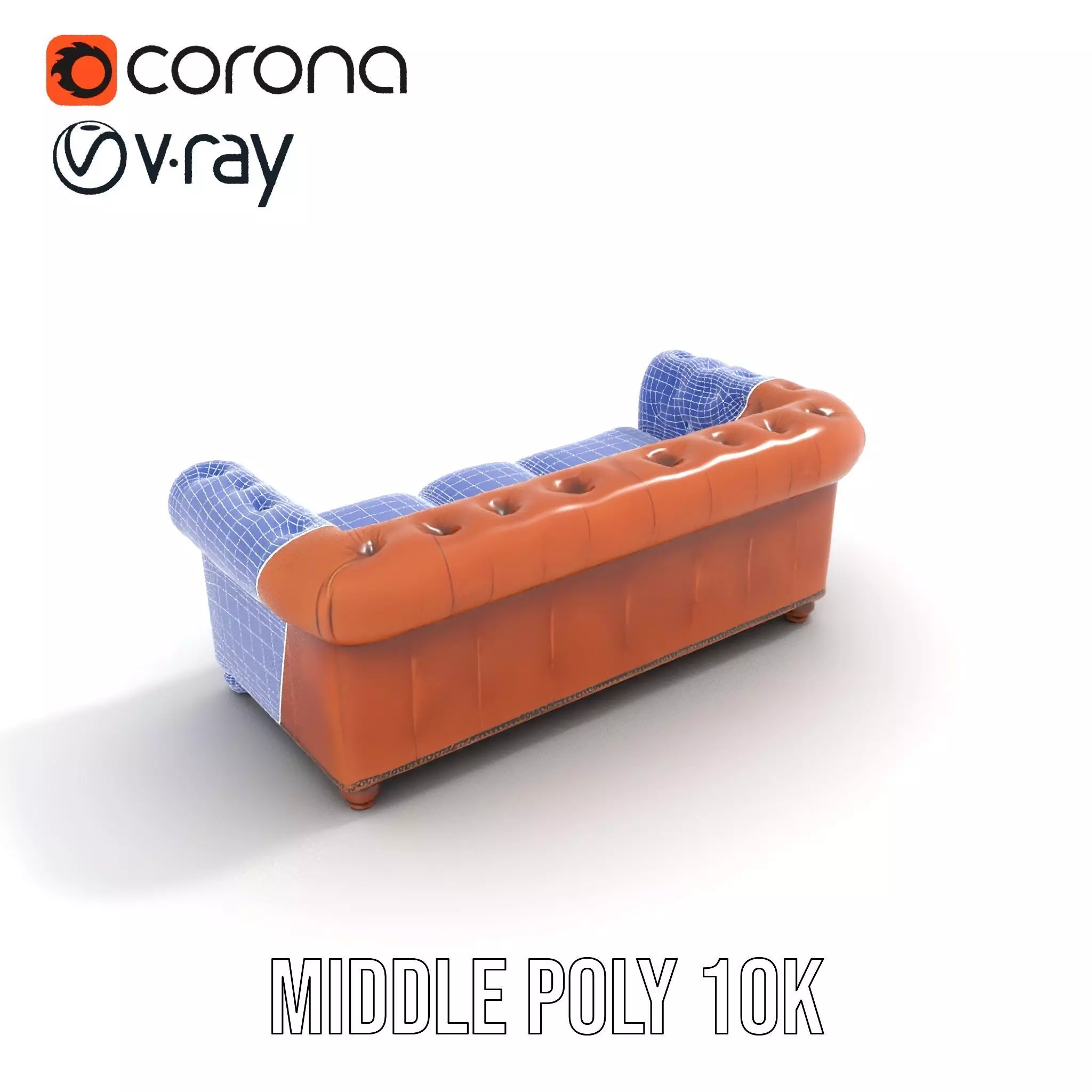 Chesterfield Leather Sofa model pack Low-poly 3D model_24