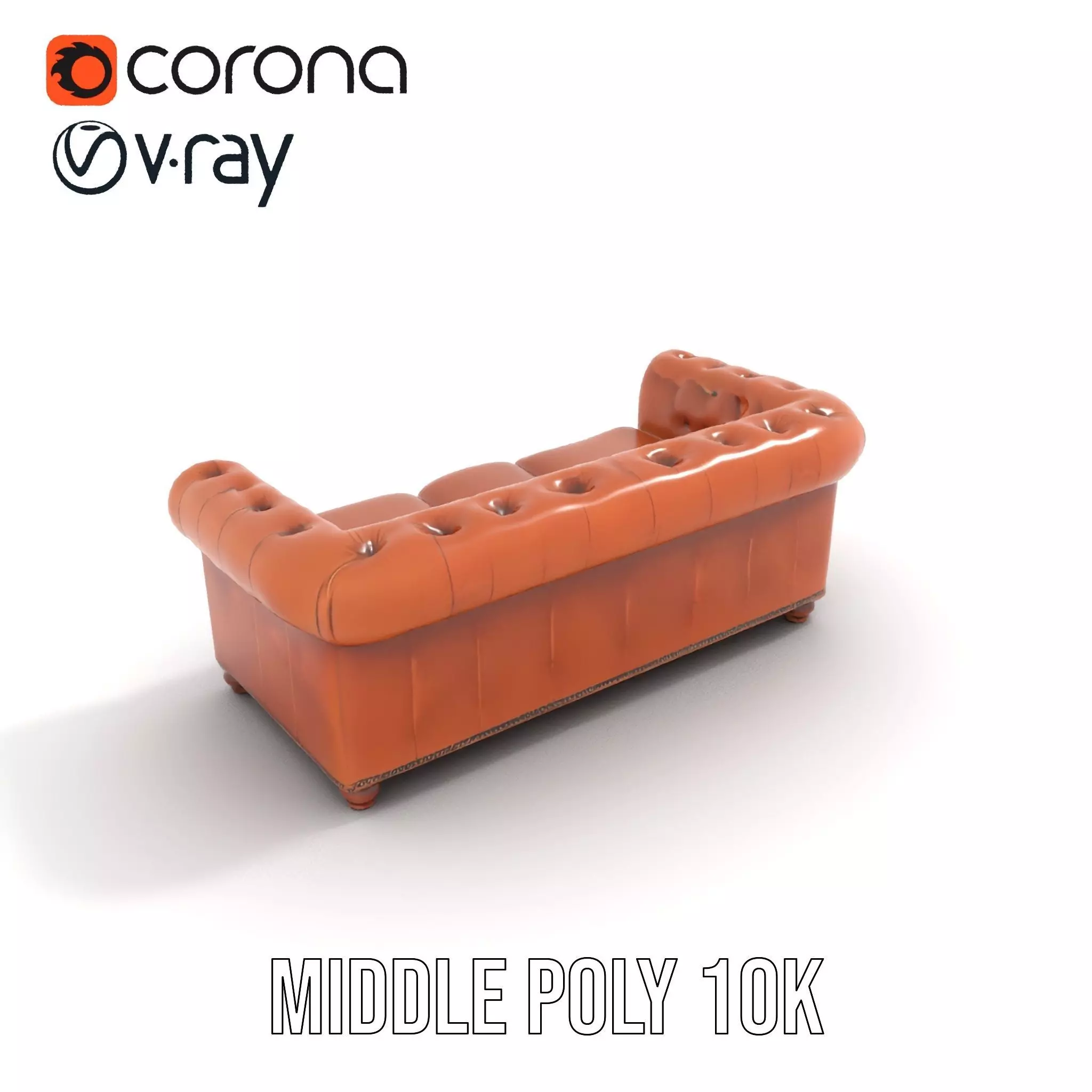 Chesterfield Leather Sofa model pack Low-poly 3D model_6