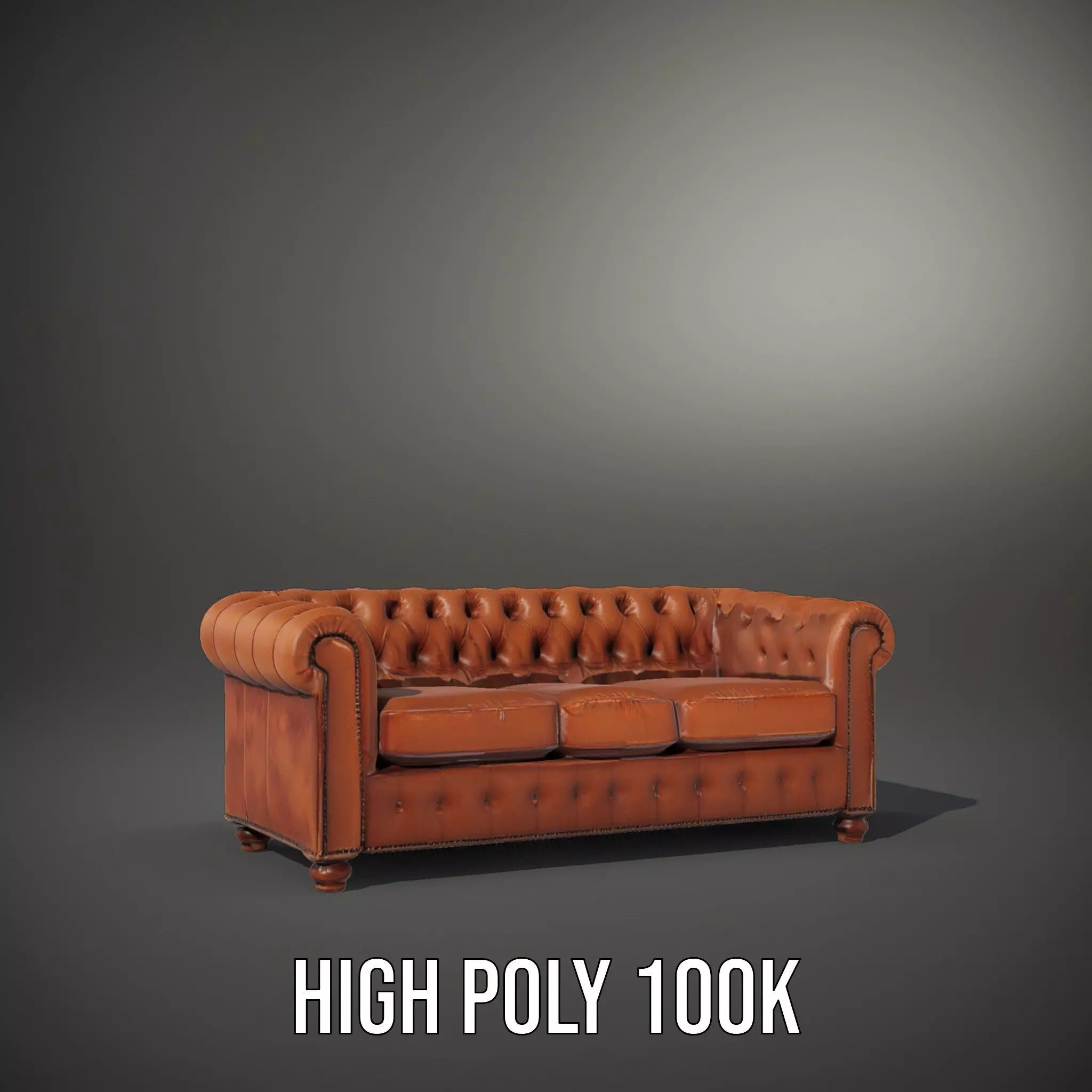 Chesterfield Leather Sofa model pack Low-poly 3D model_8