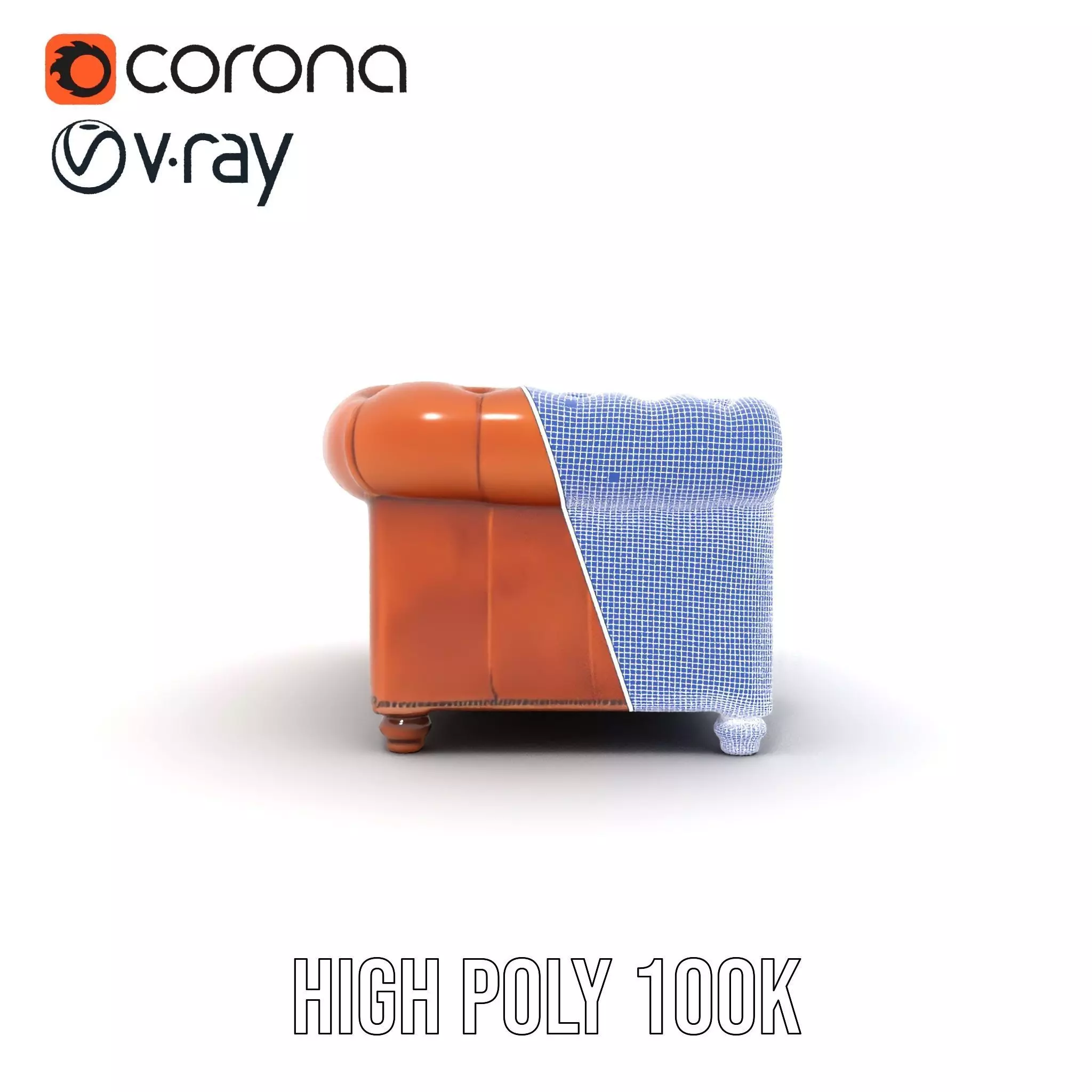 Chesterfield Leather Sofa model pack Low-poly 3D model_33