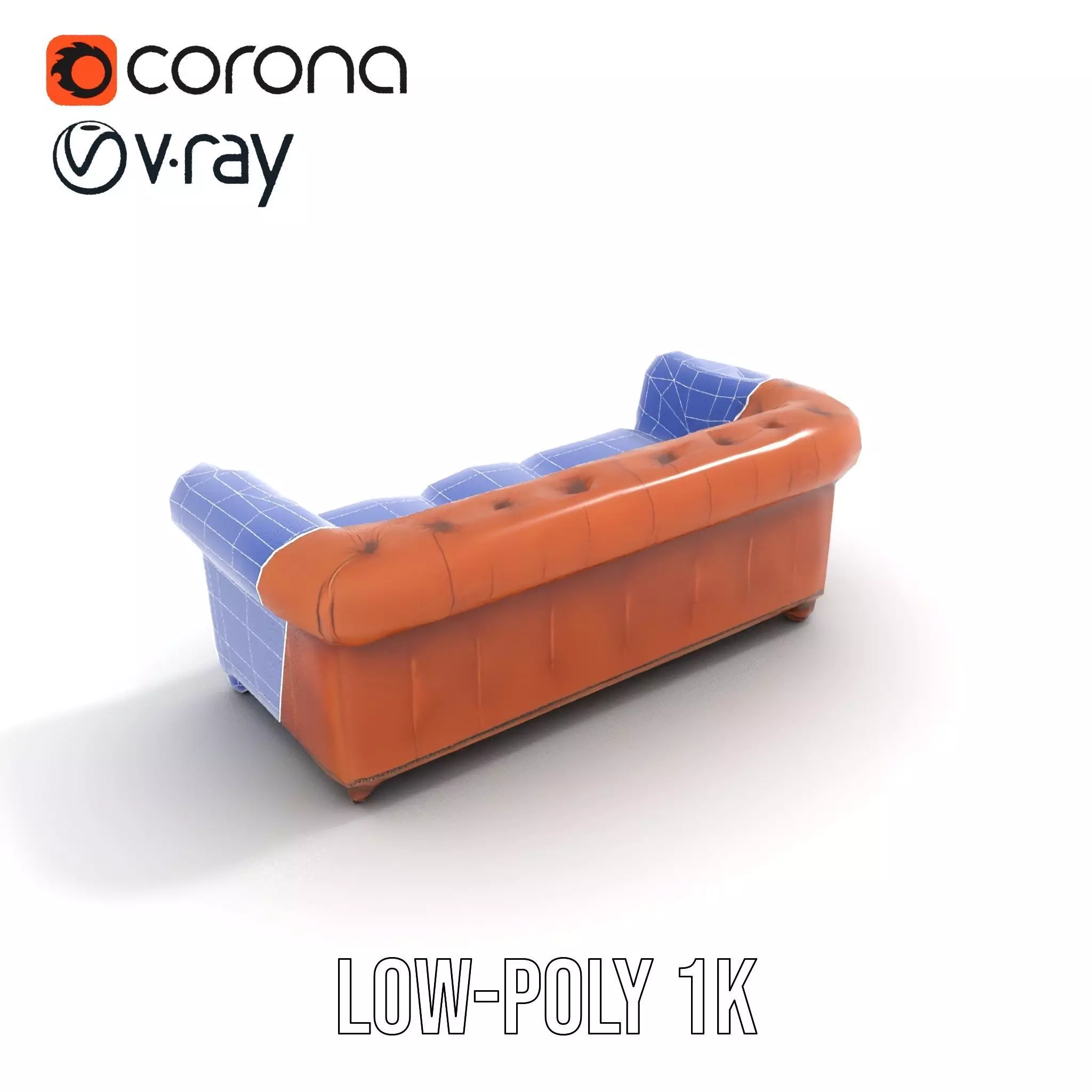 Chesterfield Leather Sofa model pack Low-poly 3D model_14