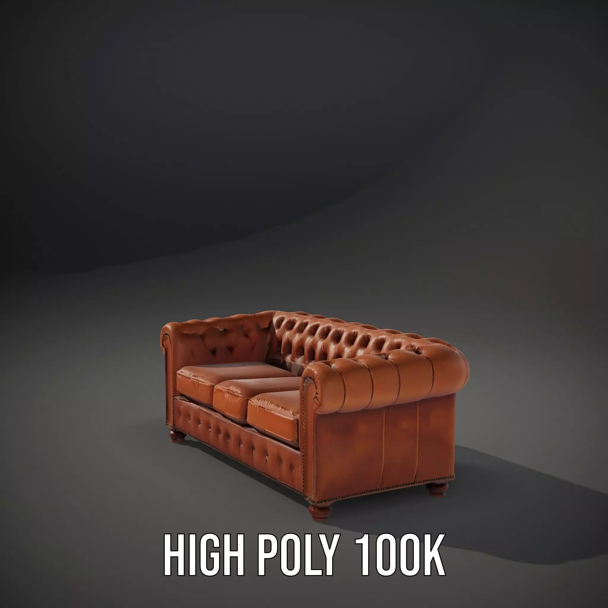 Chesterfield Leather Sofa model pack Low-poly 3D model_10