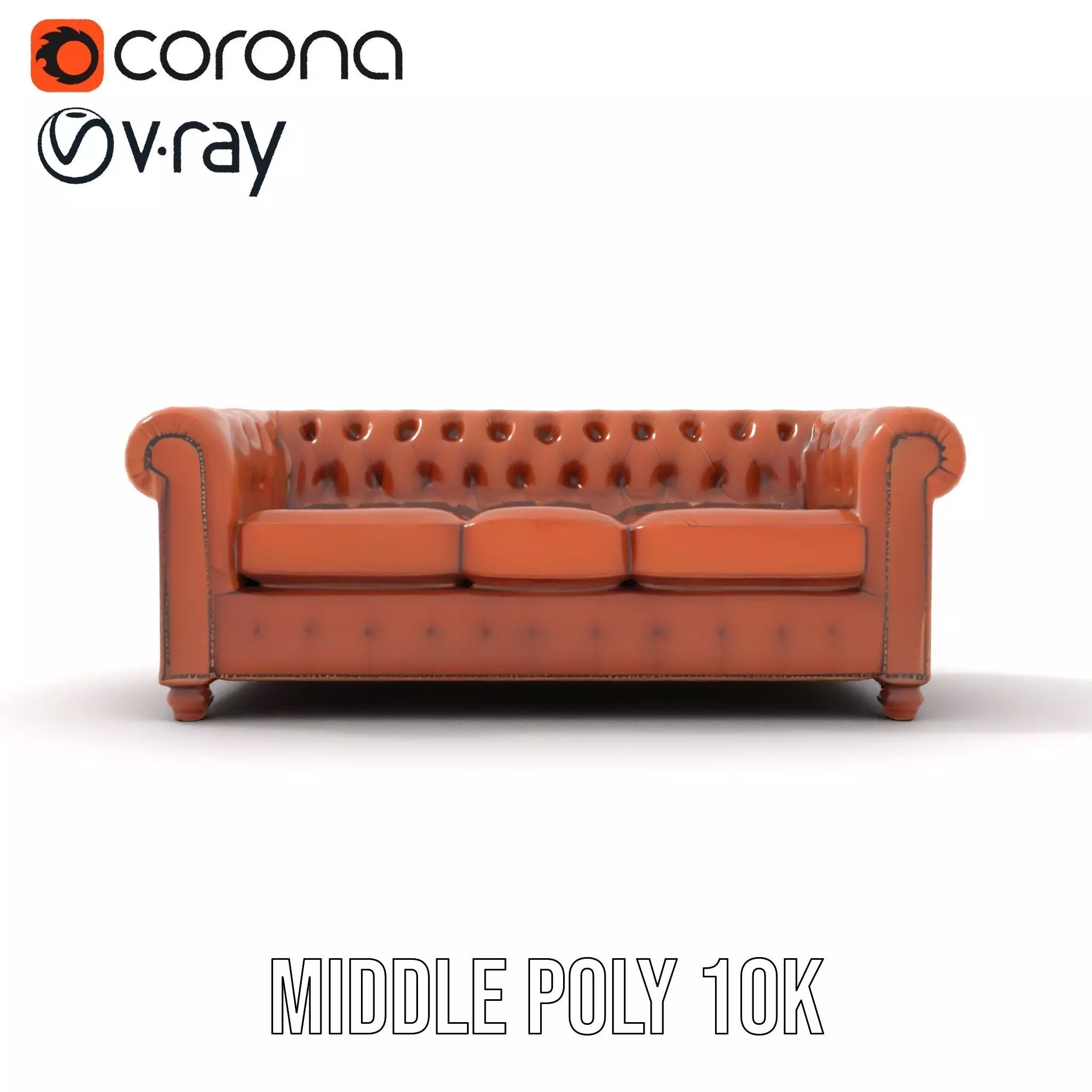 Chesterfield Leather Sofa model pack Low-poly 3D model_5