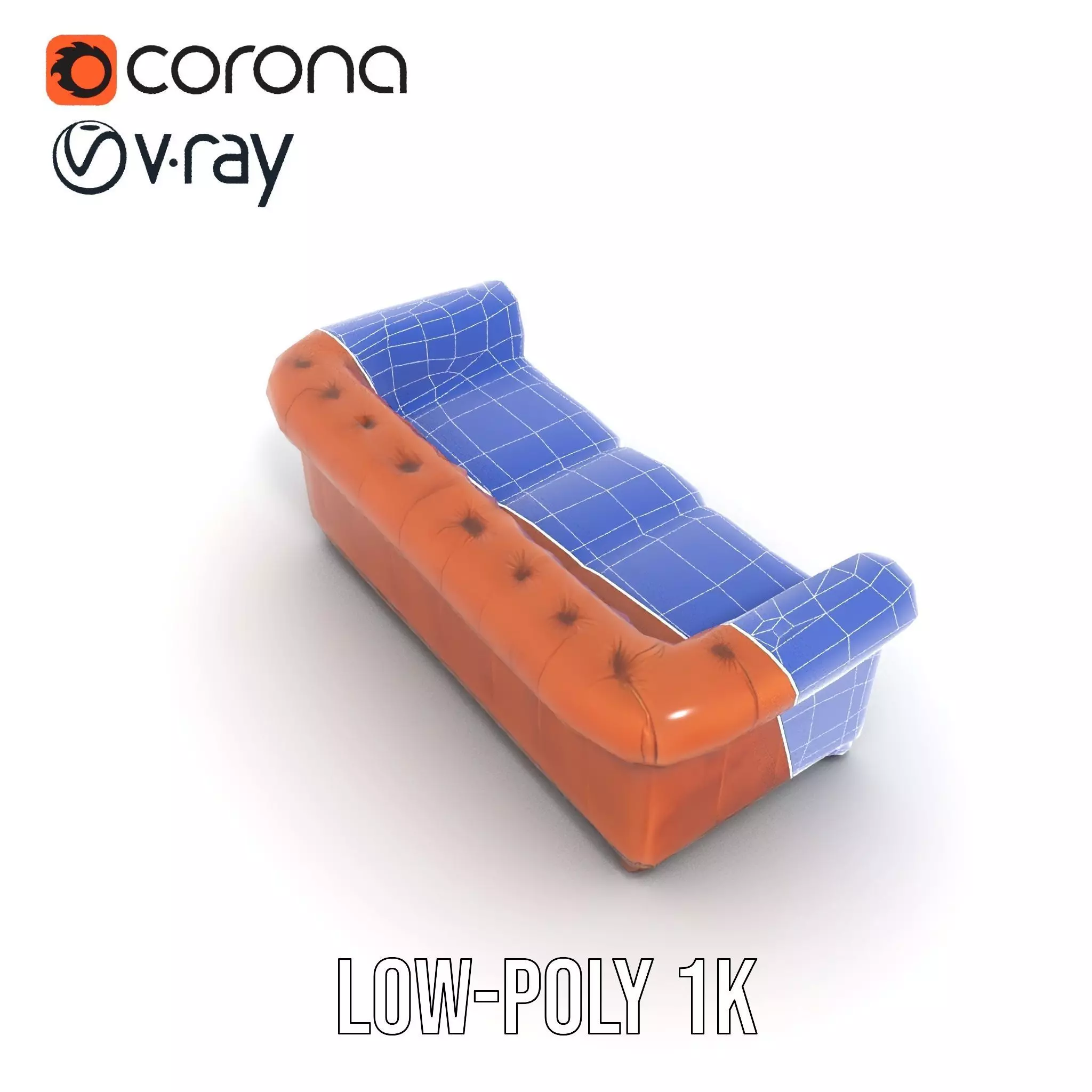 Chesterfield Leather Sofa model pack Low-poly 3D model_28