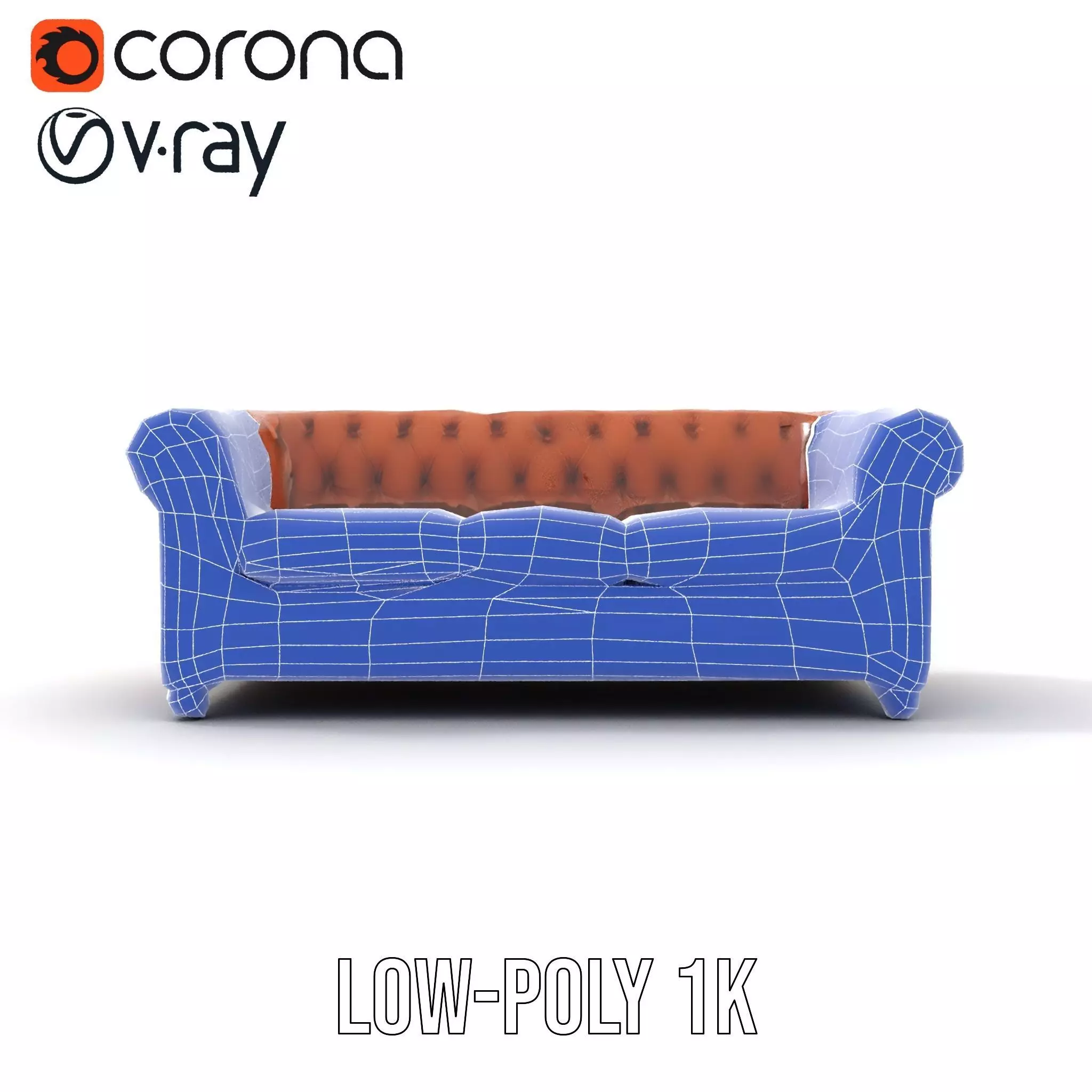 Chesterfield Leather Sofa model pack Low-poly 3D model_25