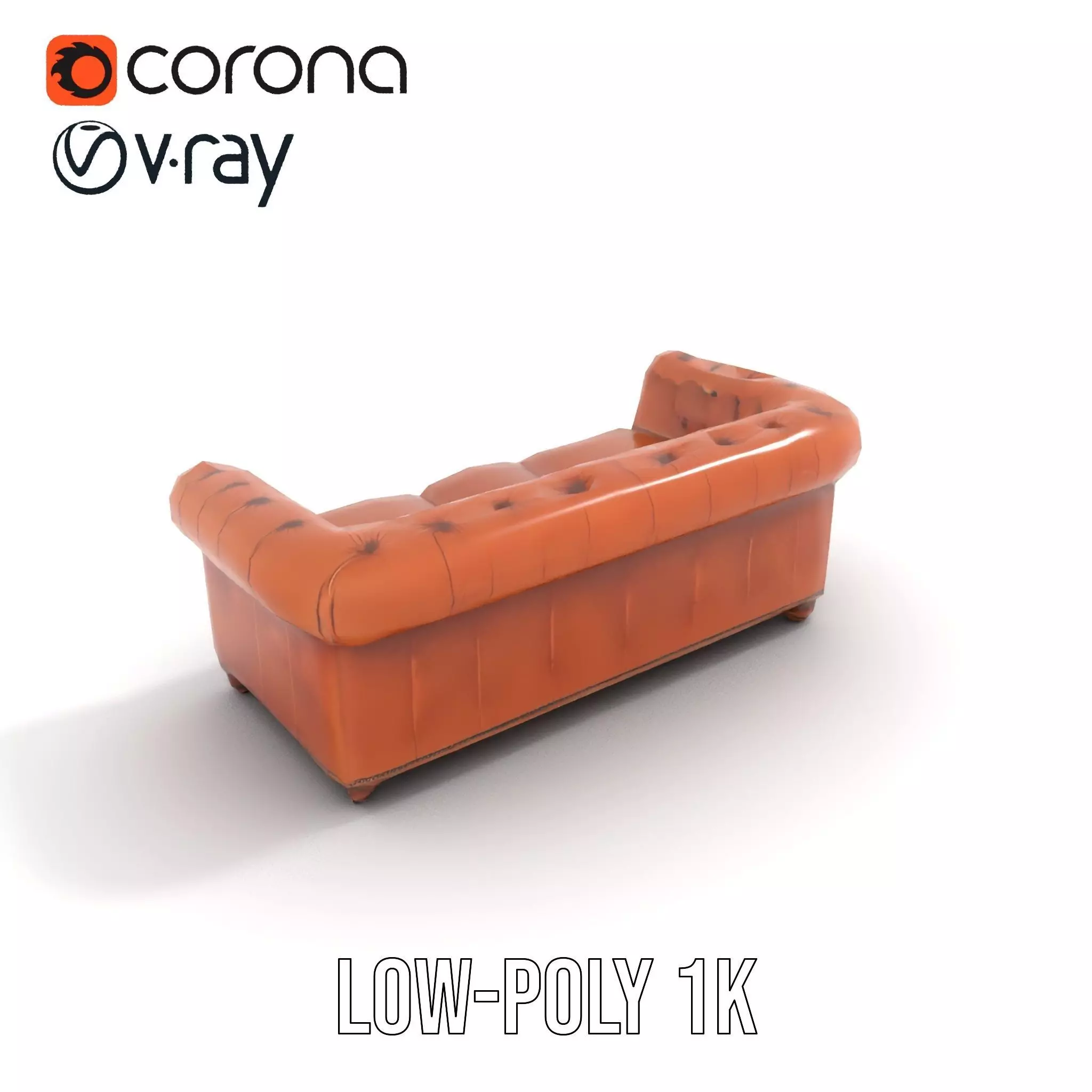 Chesterfield Leather Sofa model pack Low-poly 3D model_17