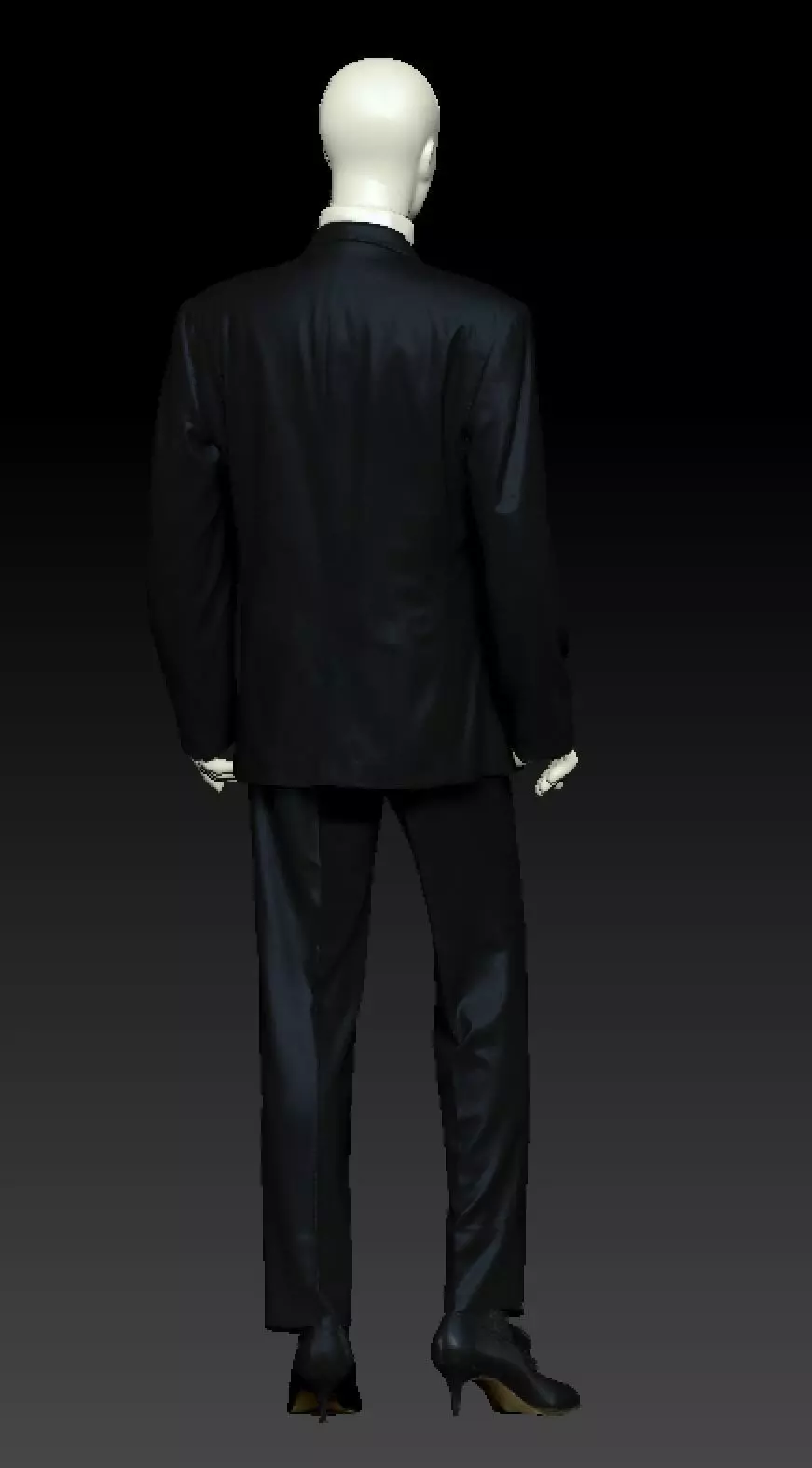 David Bowie black suit costume 3D model_4