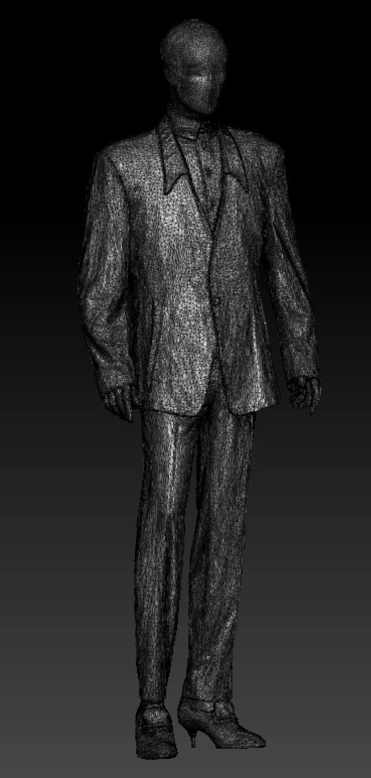 David Bowie black suit costume 3D model_2
