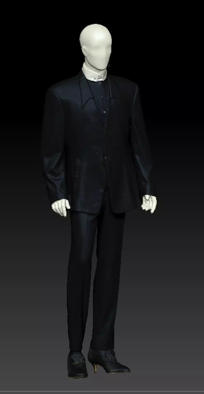 David Bowie black suit costume 3D model_0