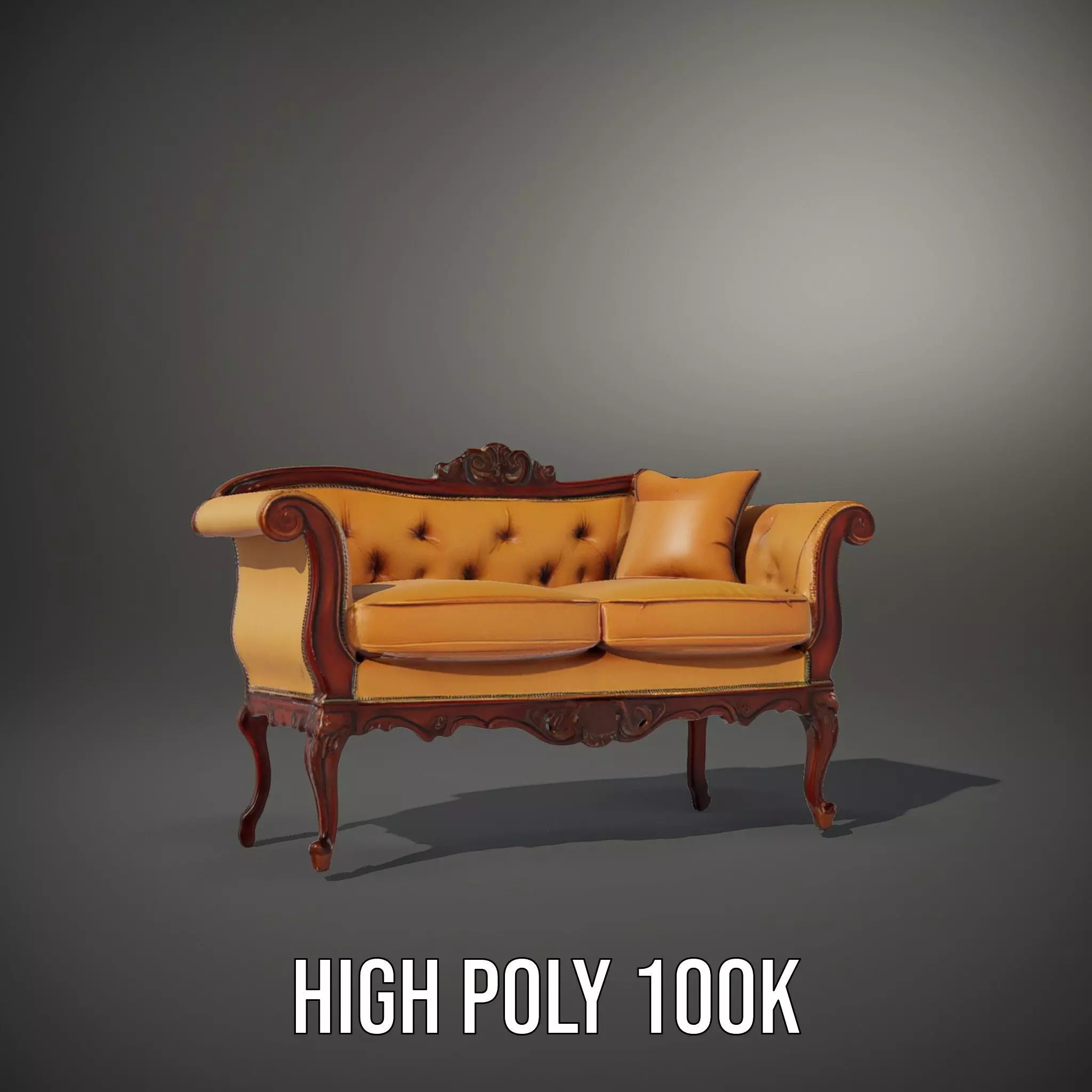 Elegant Victorian Sofa model pack Low-poly 3D model_10