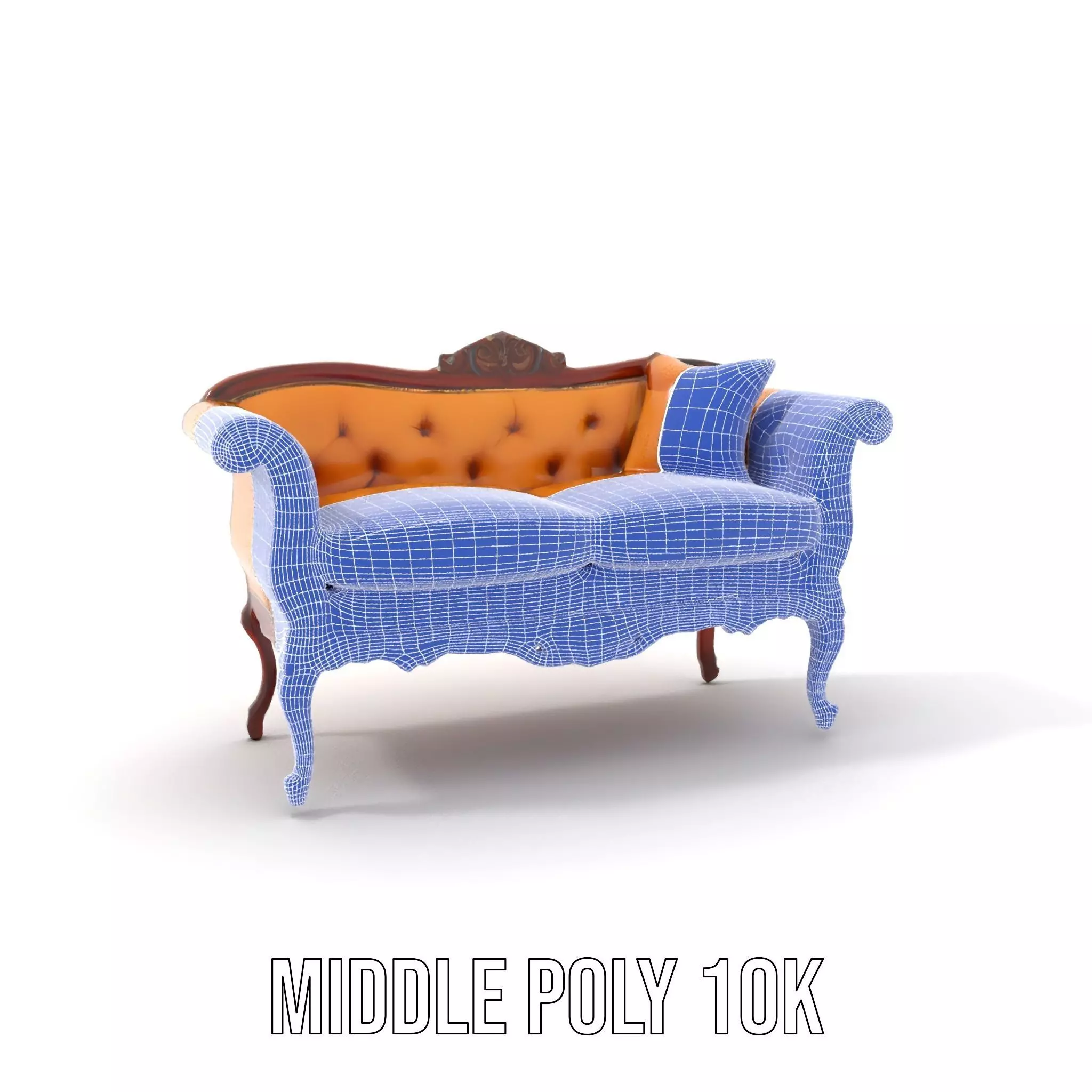 Elegant Victorian Sofa model pack Low-poly 3D model_15