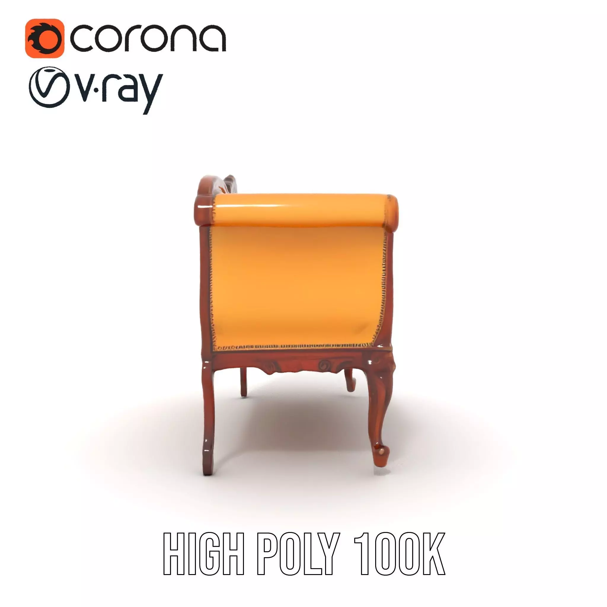 Elegant Victorian Sofa model pack Low-poly 3D model_28