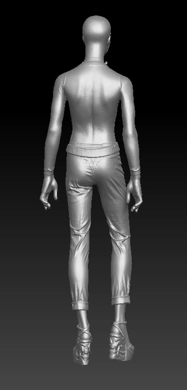 David Bowie black feather necklase and platform sandals costume 3D model_5