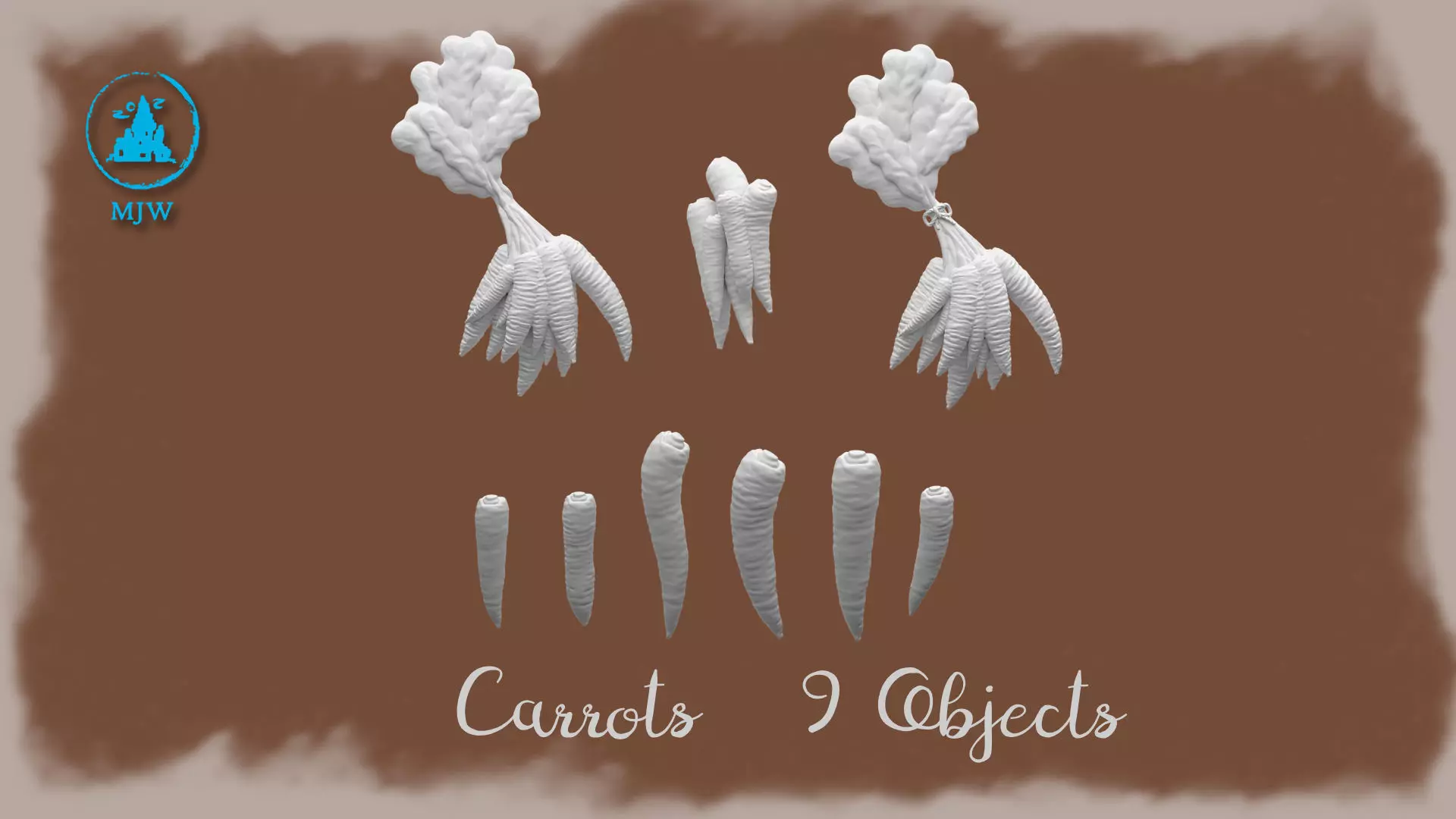 Carrot Bundle Miniature Vegetables Dollhouse and Diorama 3D print model