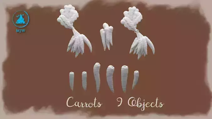 Carrot Bundle Miniature Vegetables  Dollhouse and Diorama