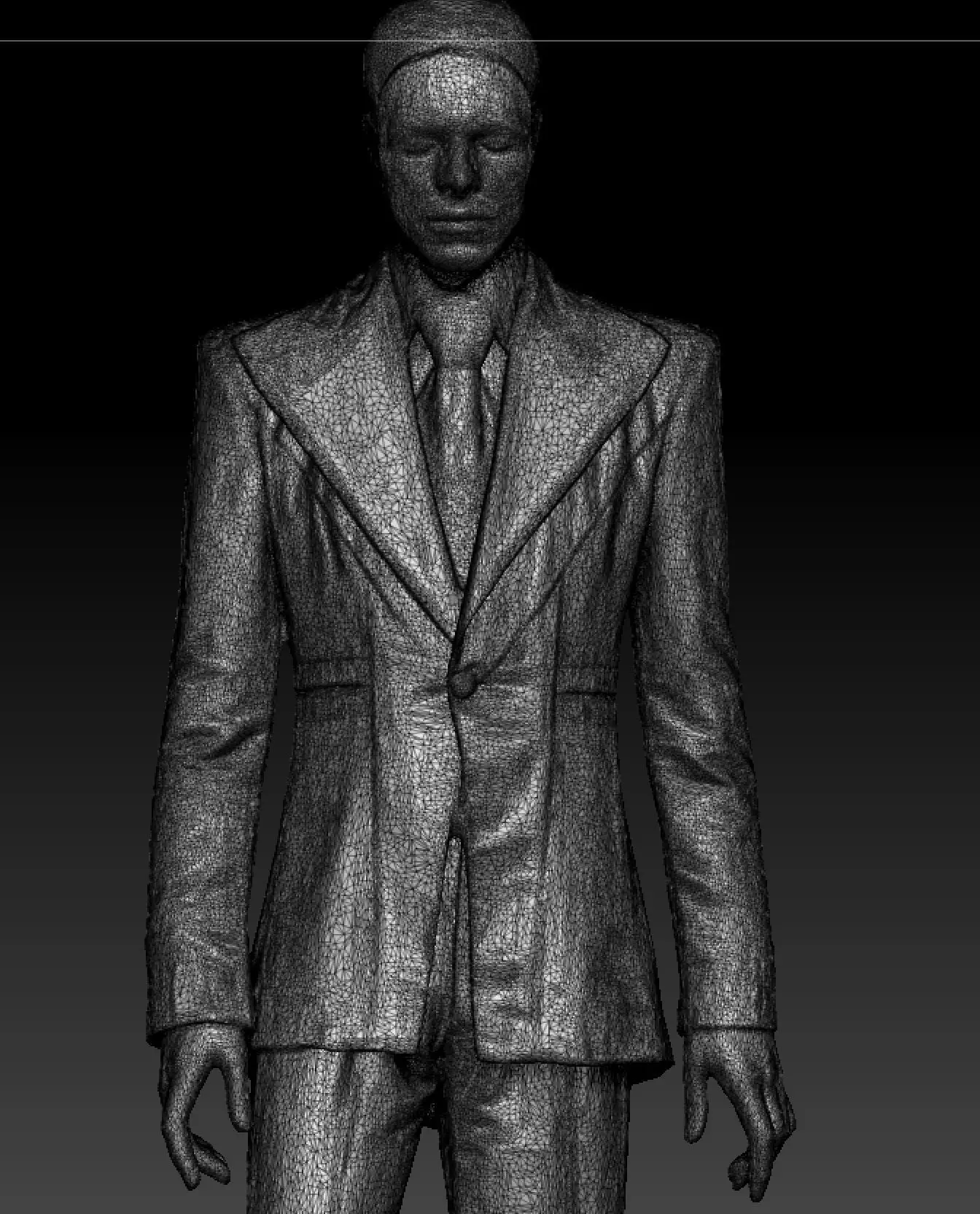 David Bowir green suit costume 3D model_4