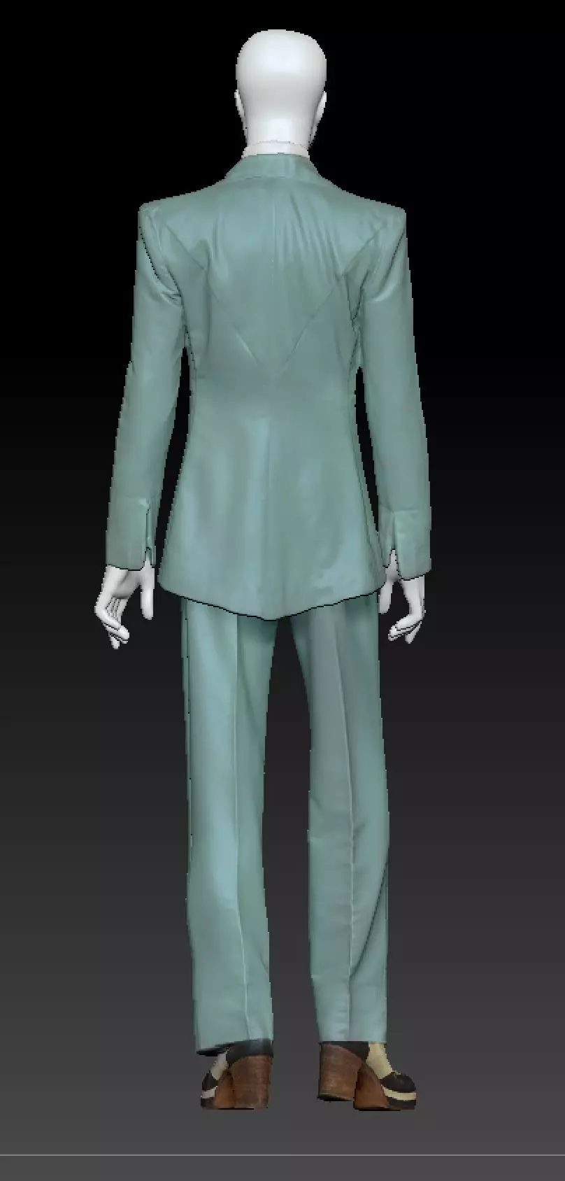 David Bowir green suit costume 3D model_2