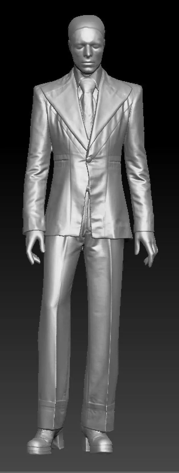 David Bowir green suit costume 3D model_3