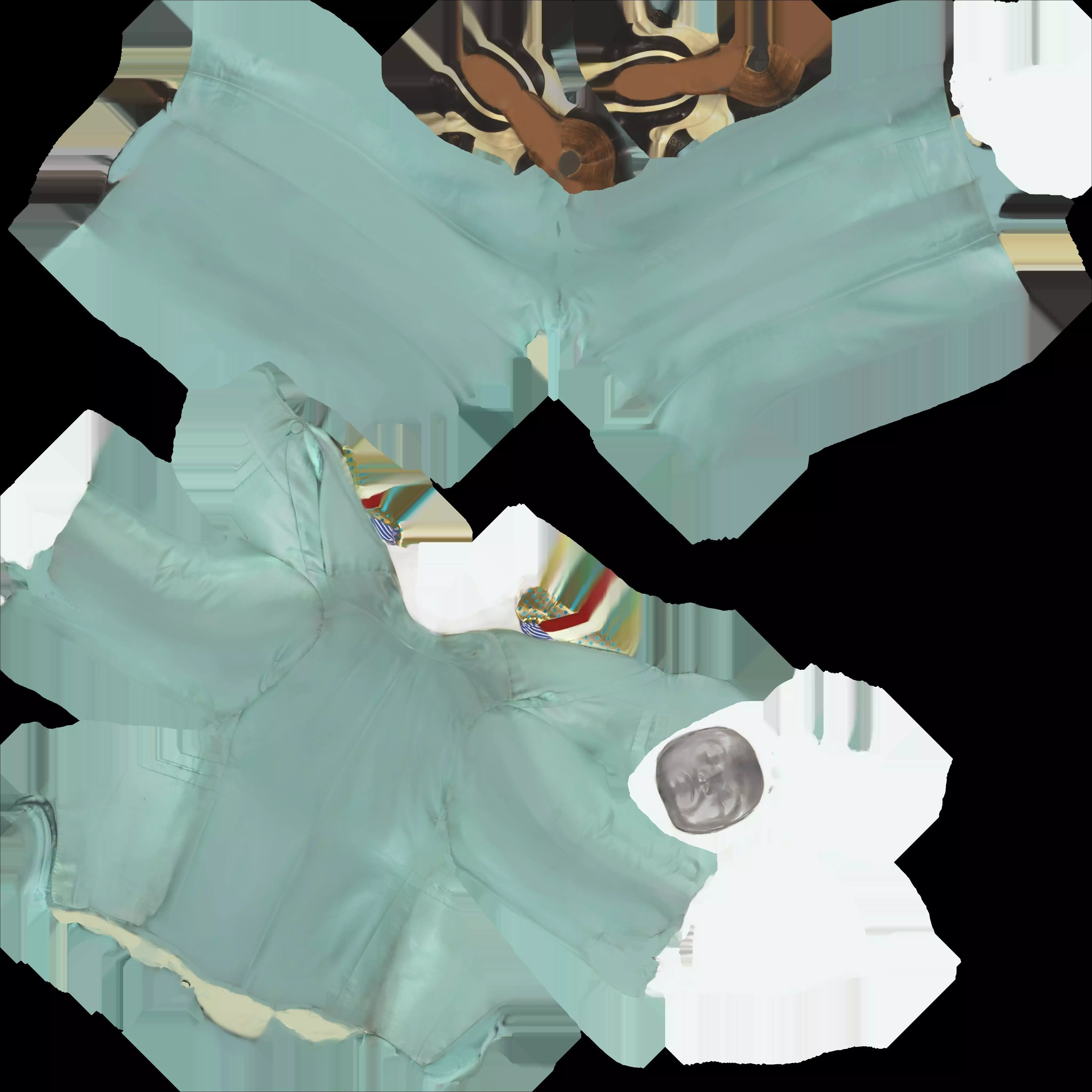 David Bowir green suit costume 3D model_5