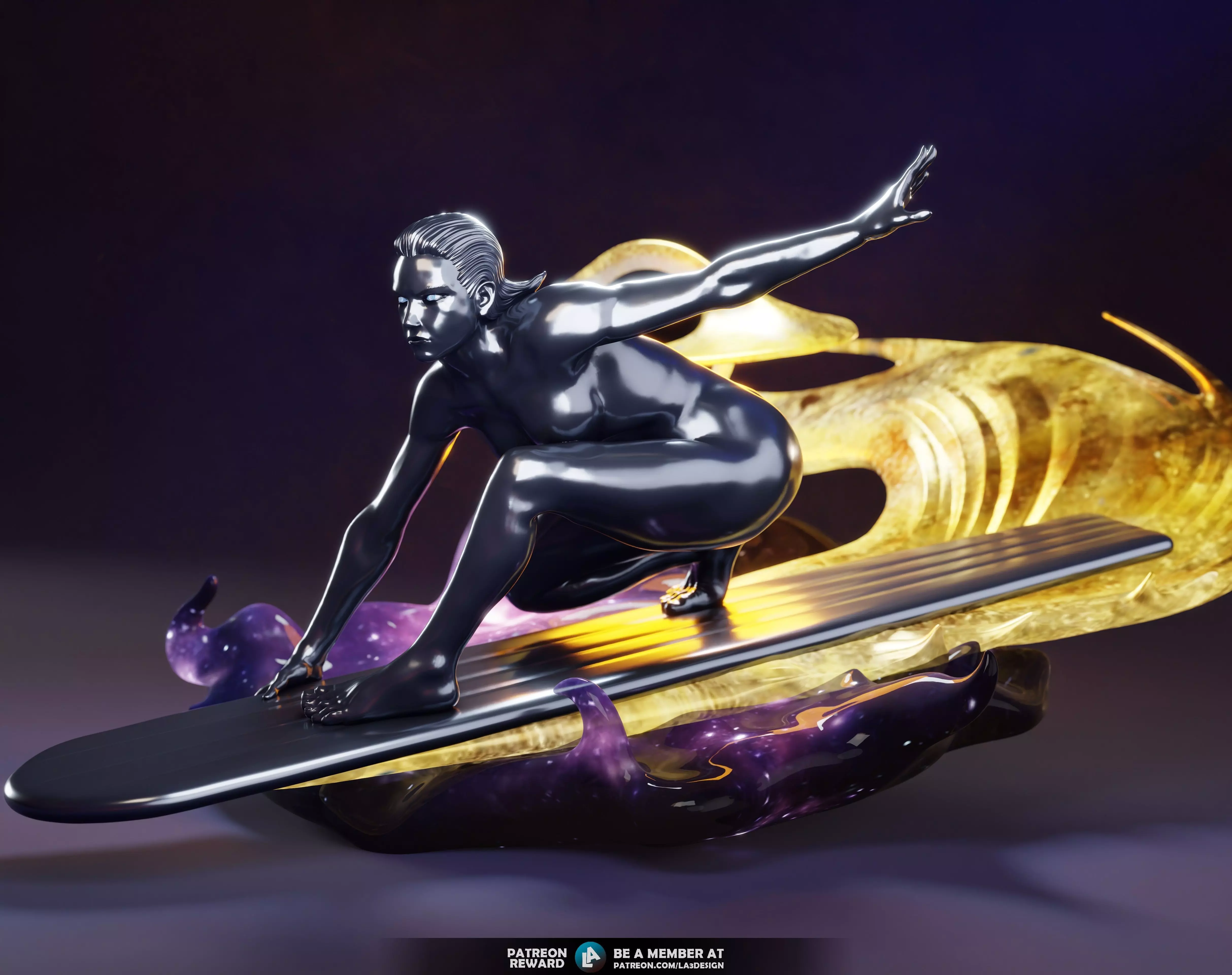 Silver Surfer - Shalla-Bal Fan Art 3D print model_1