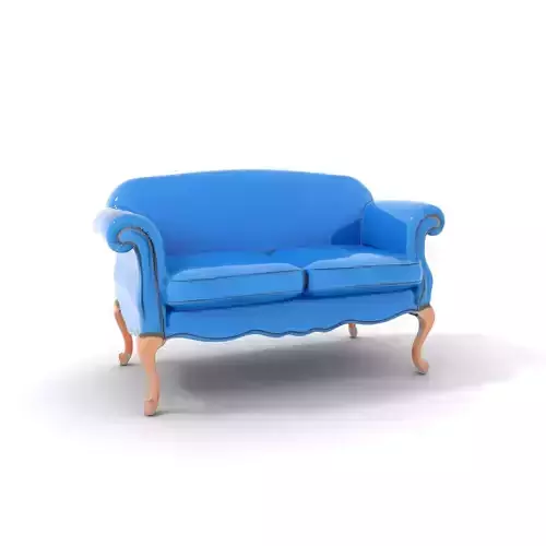 Elegant Blue Sofa model pack Low-poly 3D model