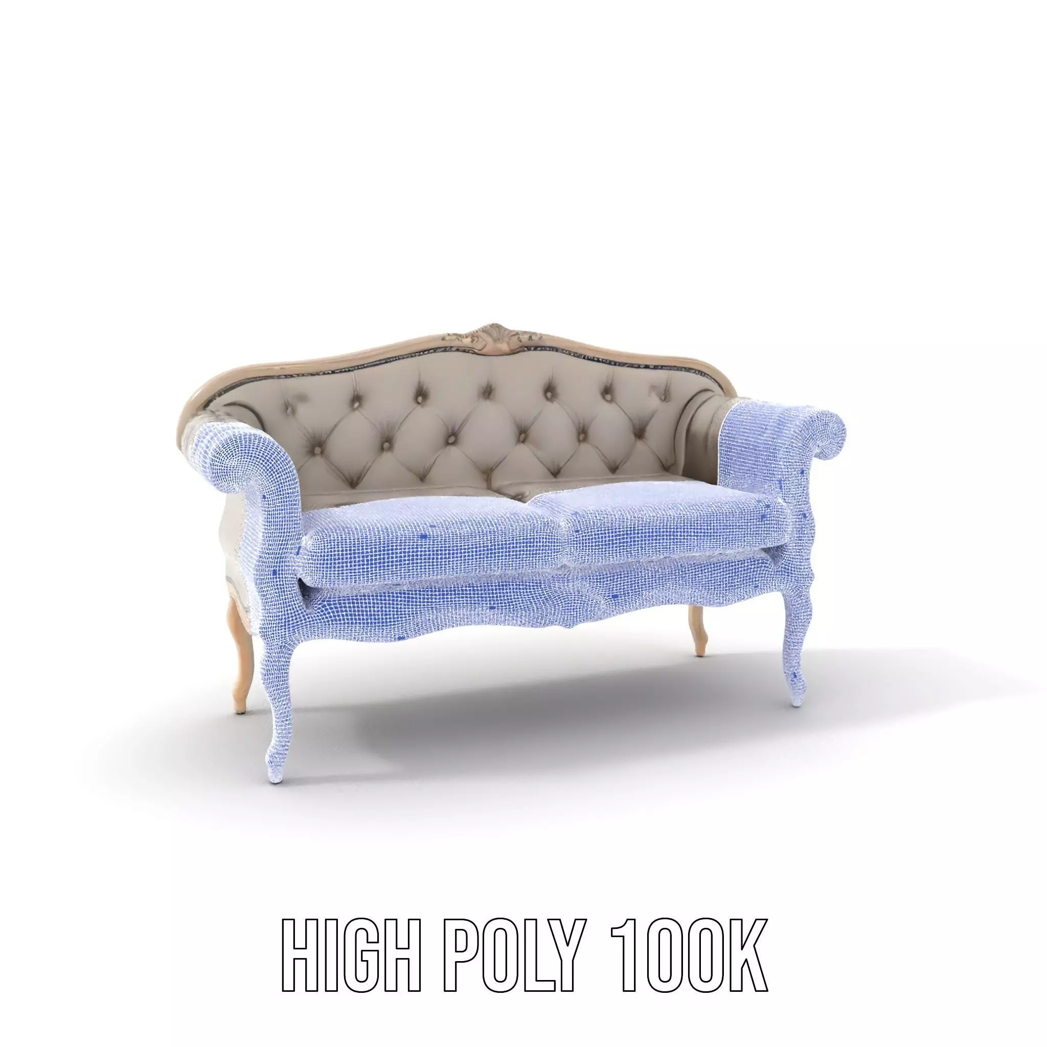 Chic Vintage Sofa model pack Low-poly 3D model_4
