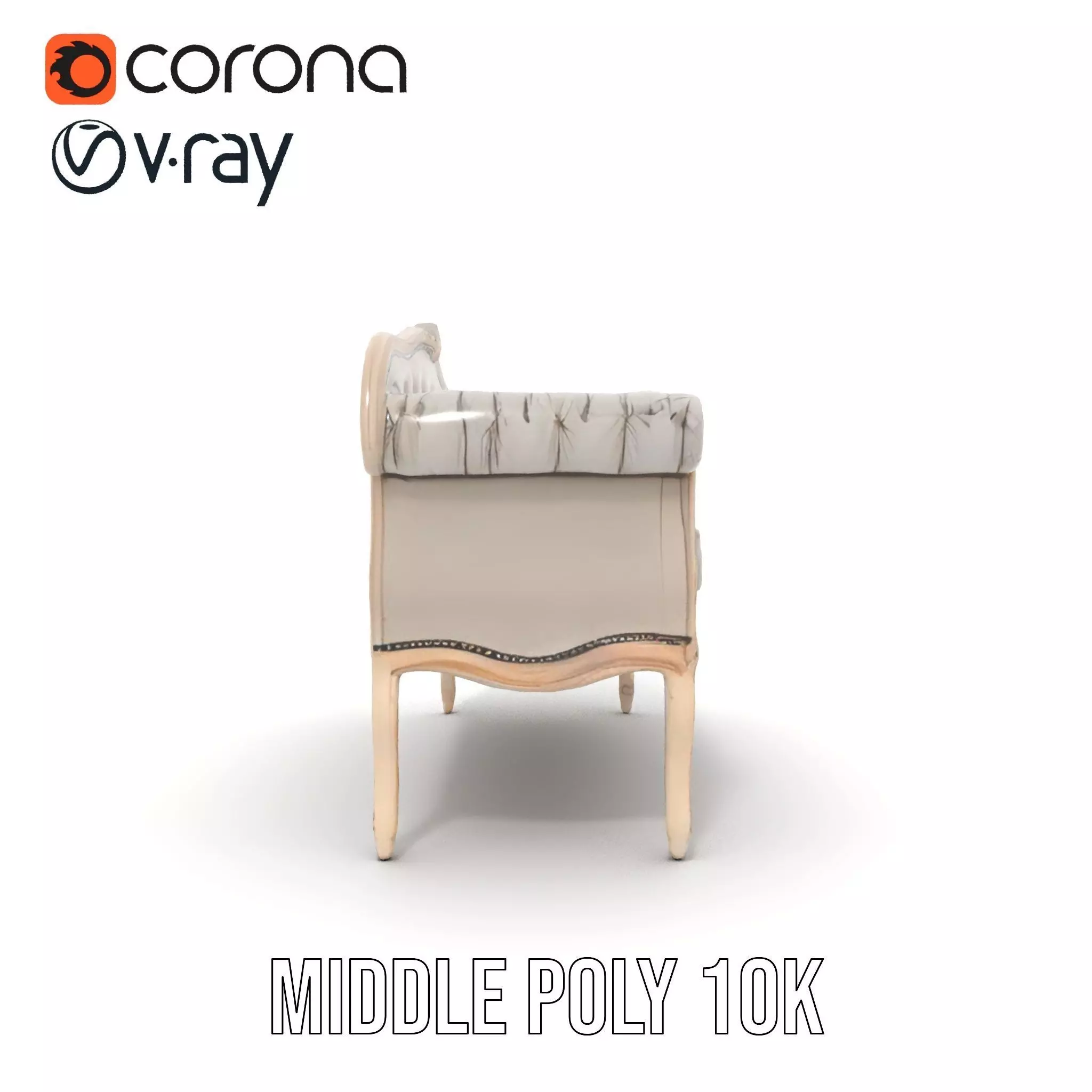 Chic Vintage Sofa model pack Low-poly 3D model_15