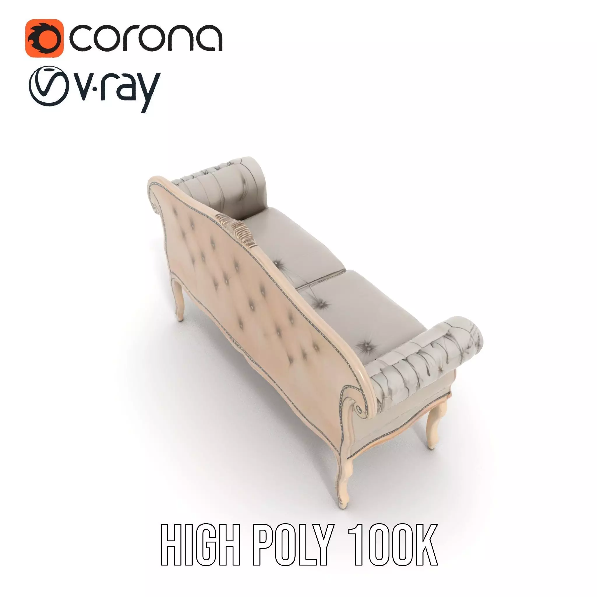 Chic Vintage Sofa model pack Low-poly 3D model_28