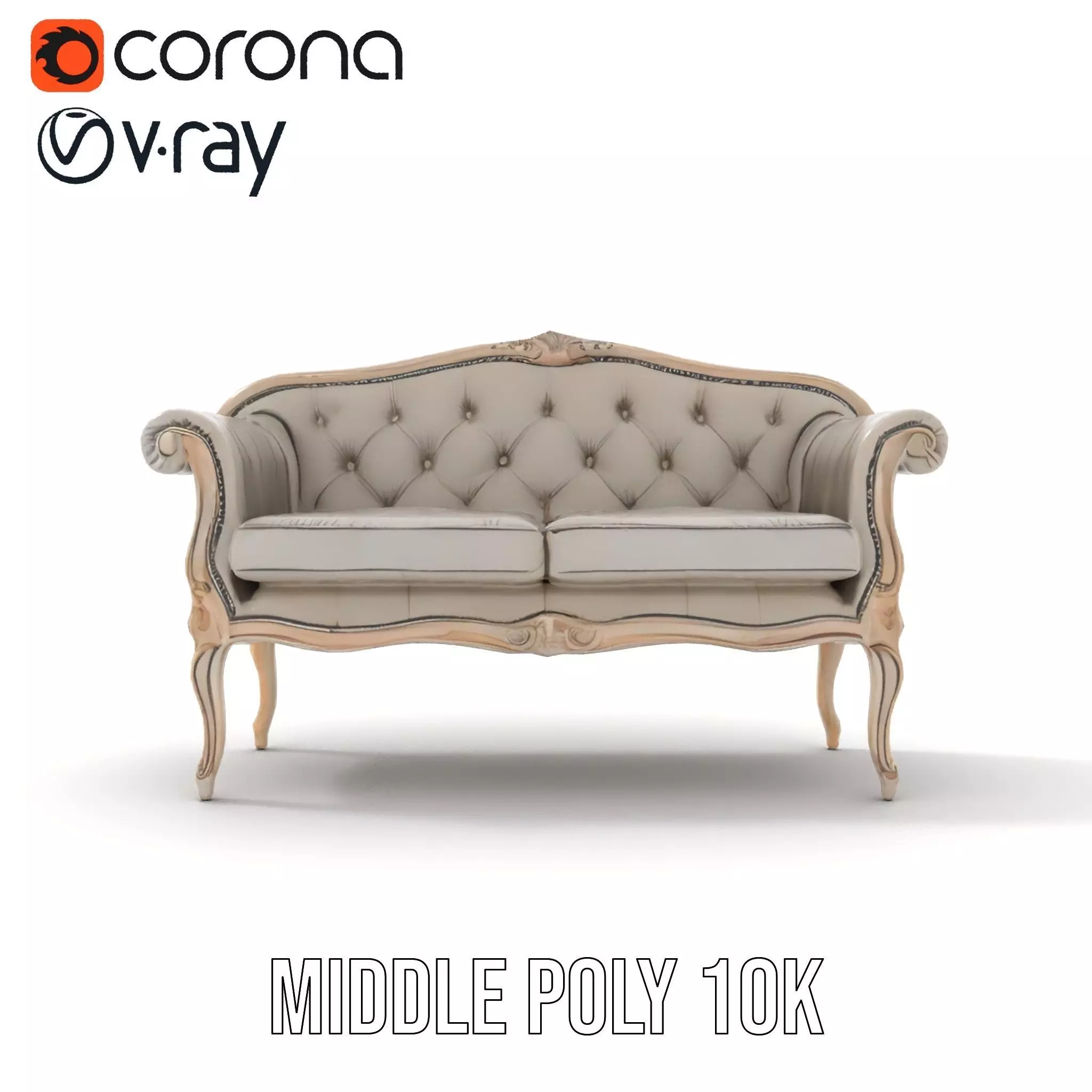 Chic Vintage Sofa model pack Low-poly 3D model_17